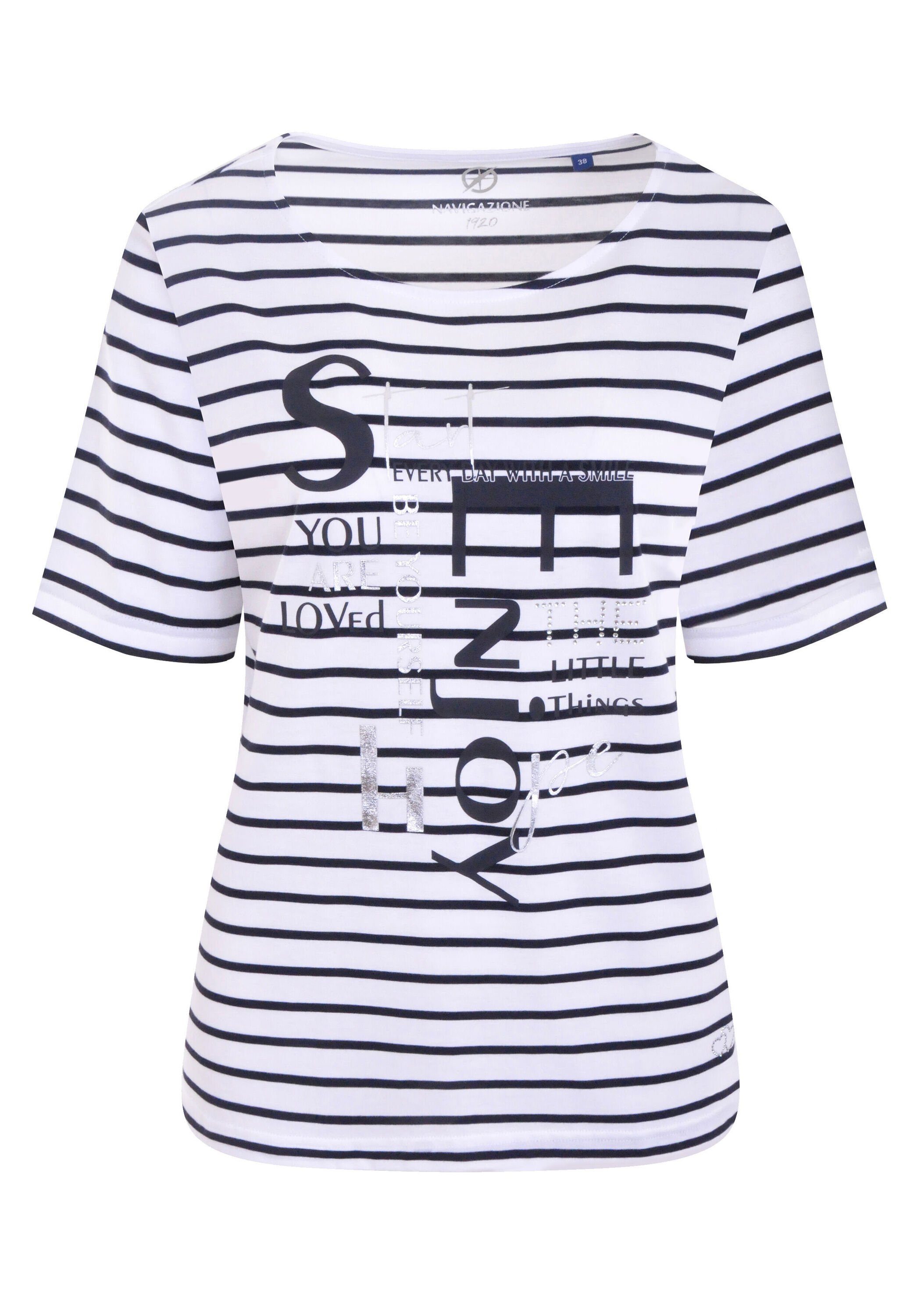 NAVIGAZIONE Print-Shirt (1-tlg) mit Statement-Print
