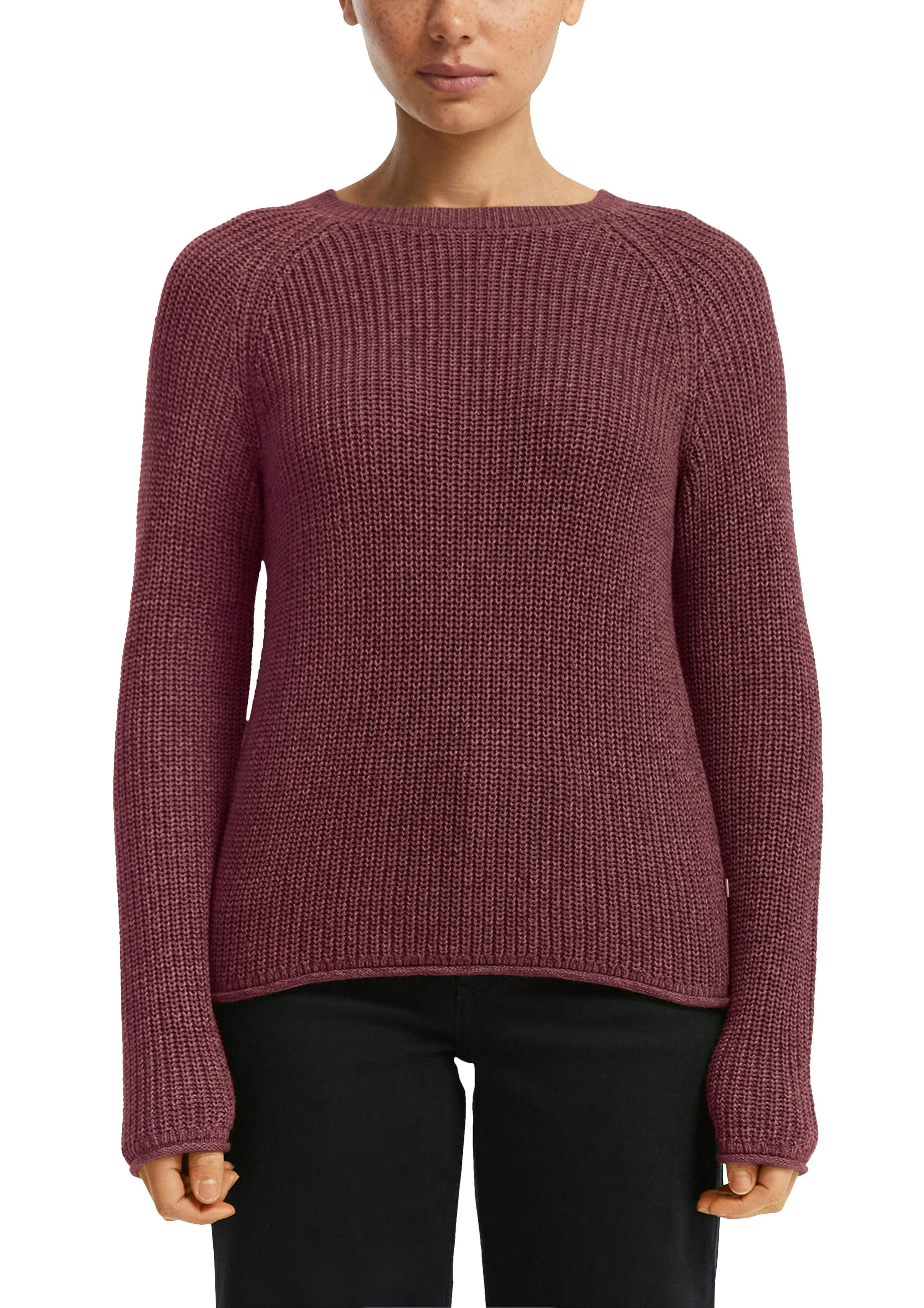 QS Strickpullover mit Strickmuster und Rundhalsausschnitt