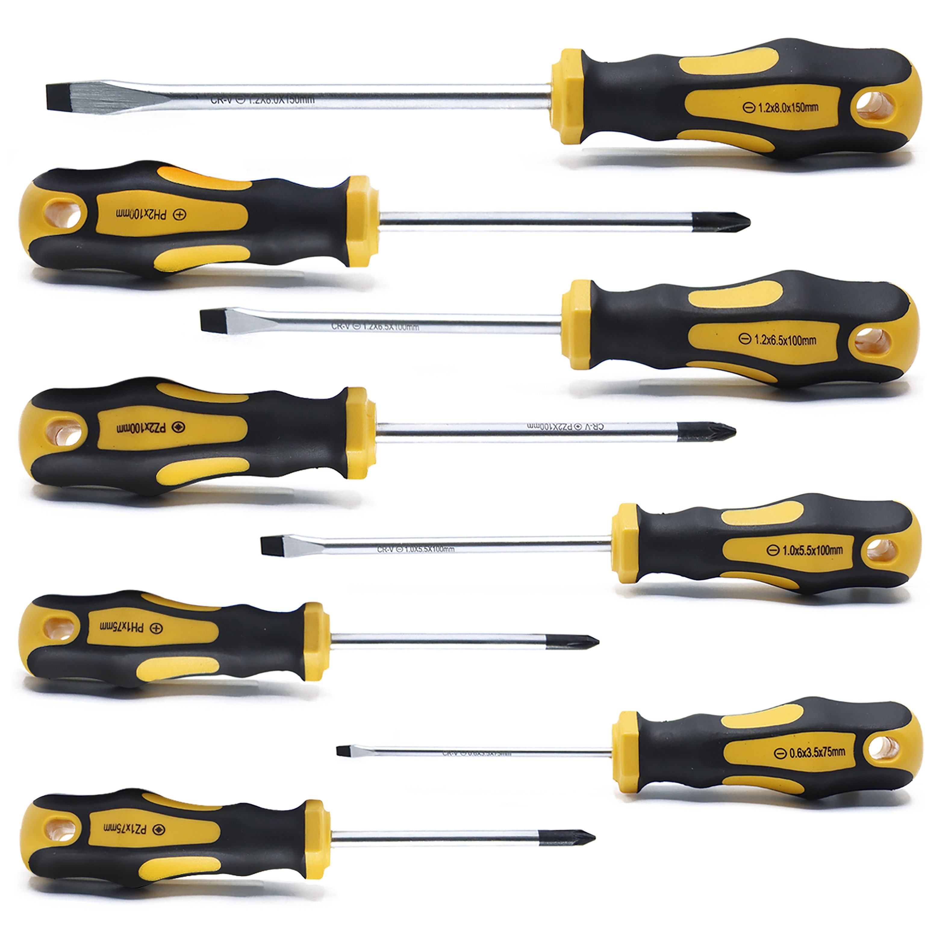 CCLIFE Bit-Schraubendreher Magnetischer Schraubenzieher mit Schlitz, Pozidriv Kreuzschlitz, (Set, 8 St), 1