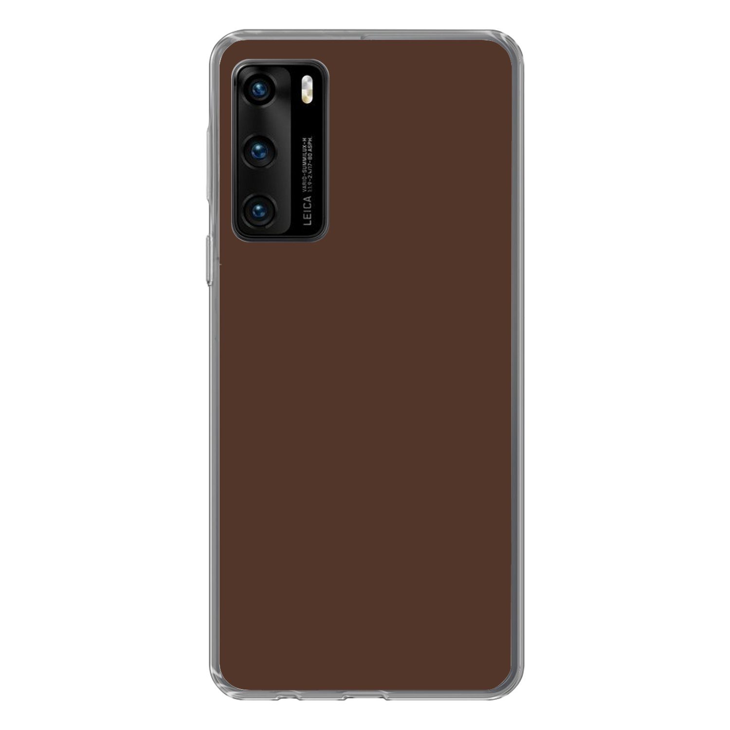 MuchoWow Handyhülle für Huawei P40 Braun - Dunkel - Farben, Handy Case, Silikon, Bumper Case Dünn