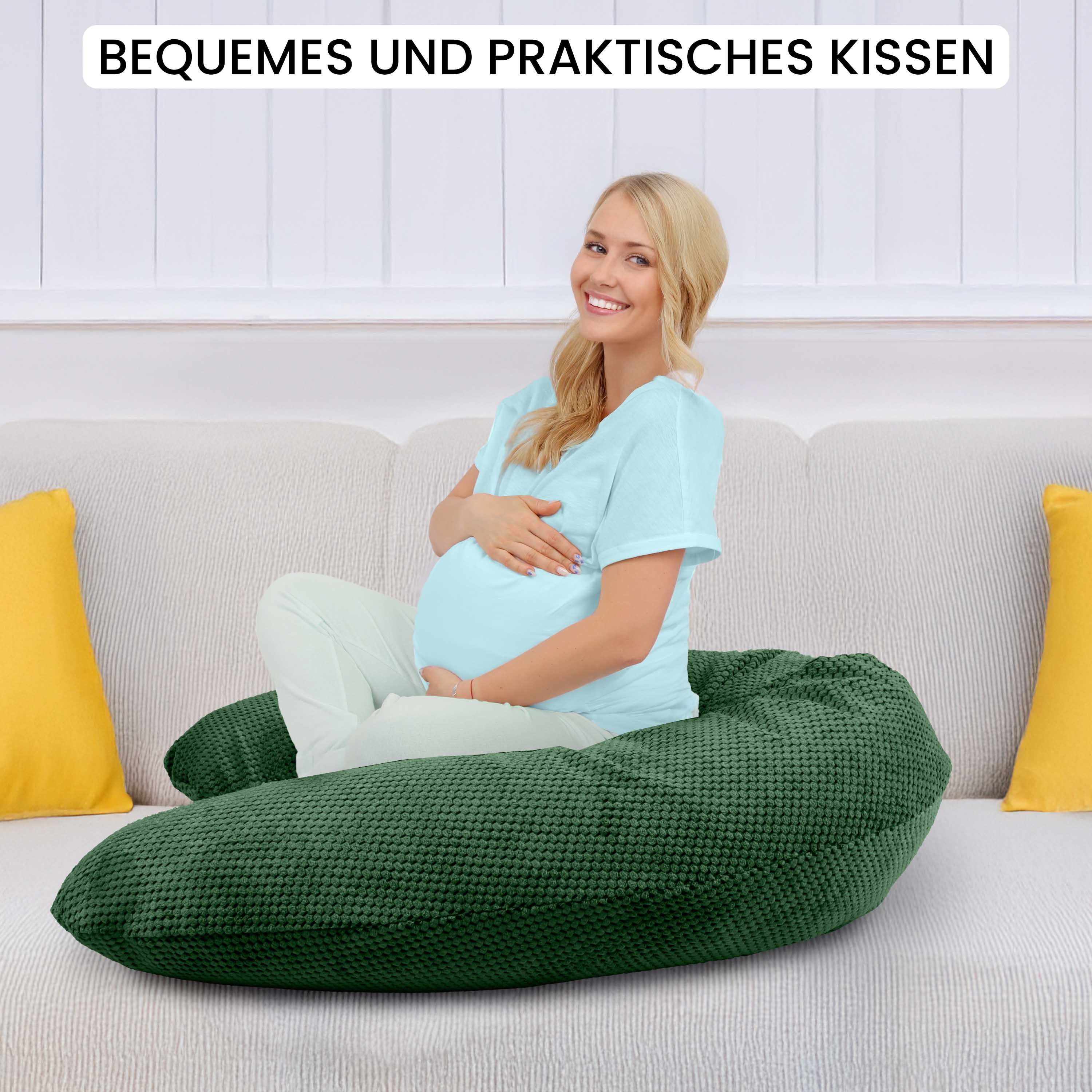 Amilian Stillkissen XXL 170 cm Schwangerschaftskissen Seitenschläferkissen U-Form, Set, inkl. Stillkissenbezug, Hohlfaser, waschbarer Bezug, für Stillzeit