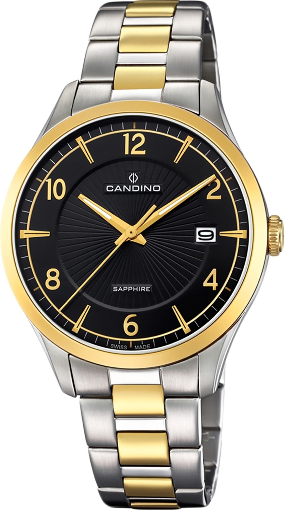 Herren Herren gold, Candino rund, Armbanduhr Elegant Uhr silber, Edelstahlarmband Quarzuhr Candino C4631/2, Analog