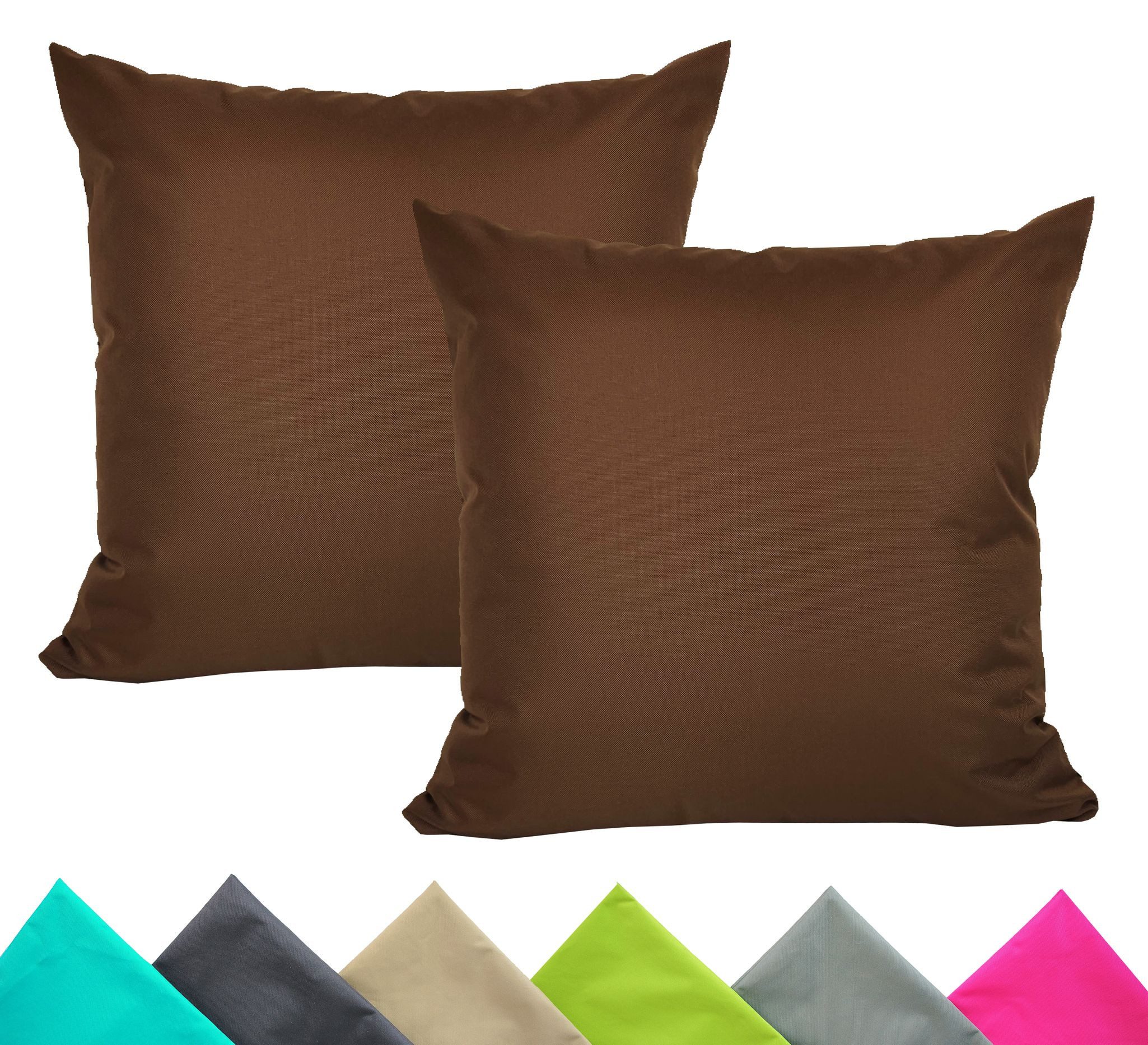 JACK Kissenbezüge 2er Set 40x40cm Outdoor Wasserfest, (2 Stück), 2x Kissenhülle, strapazierfähig, wasserabweisend, Innen & Außen