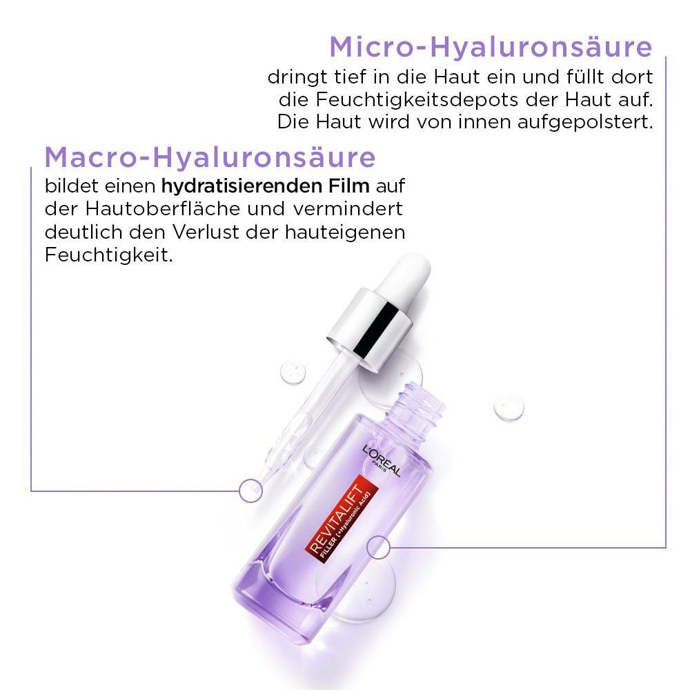 L'ORÉAL PARIS Gesichtsserum Revitalift Filler Anti-Falten Serum, mit Hyaluron