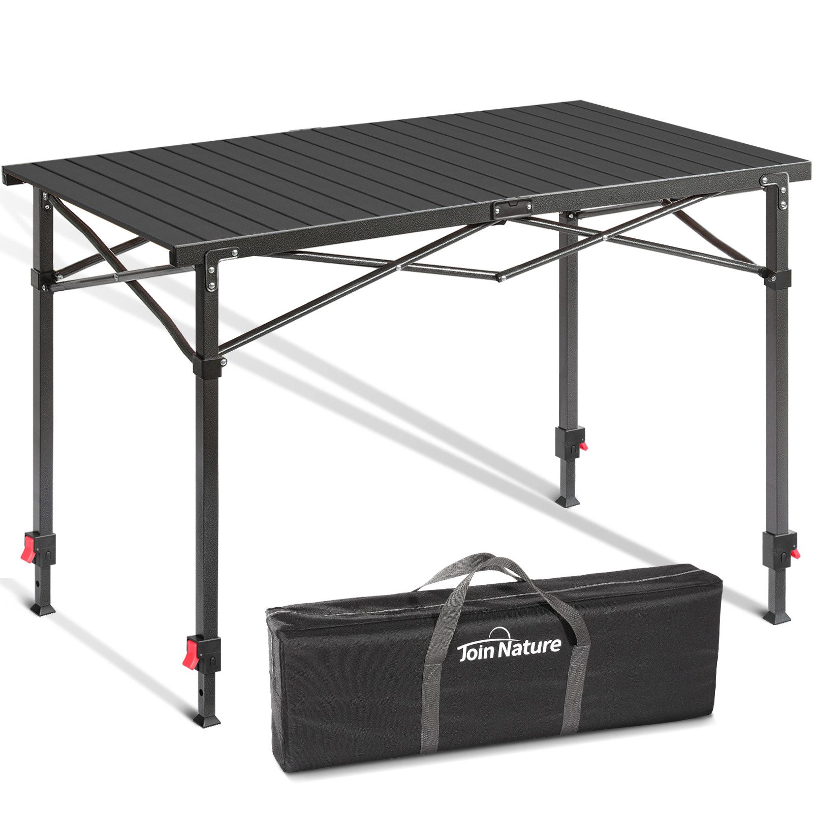 HOMECALL Klapptisch Campingtisch Klappbar Balkontisch Gartentisch Tragbar Outdoor Tisch (Aluminum Roll Up Tabletop, Höhenverstellbares Bein(76/84,5/92,5 cm), bis 100kg), Robust, stabil, für 4-6 Personen
