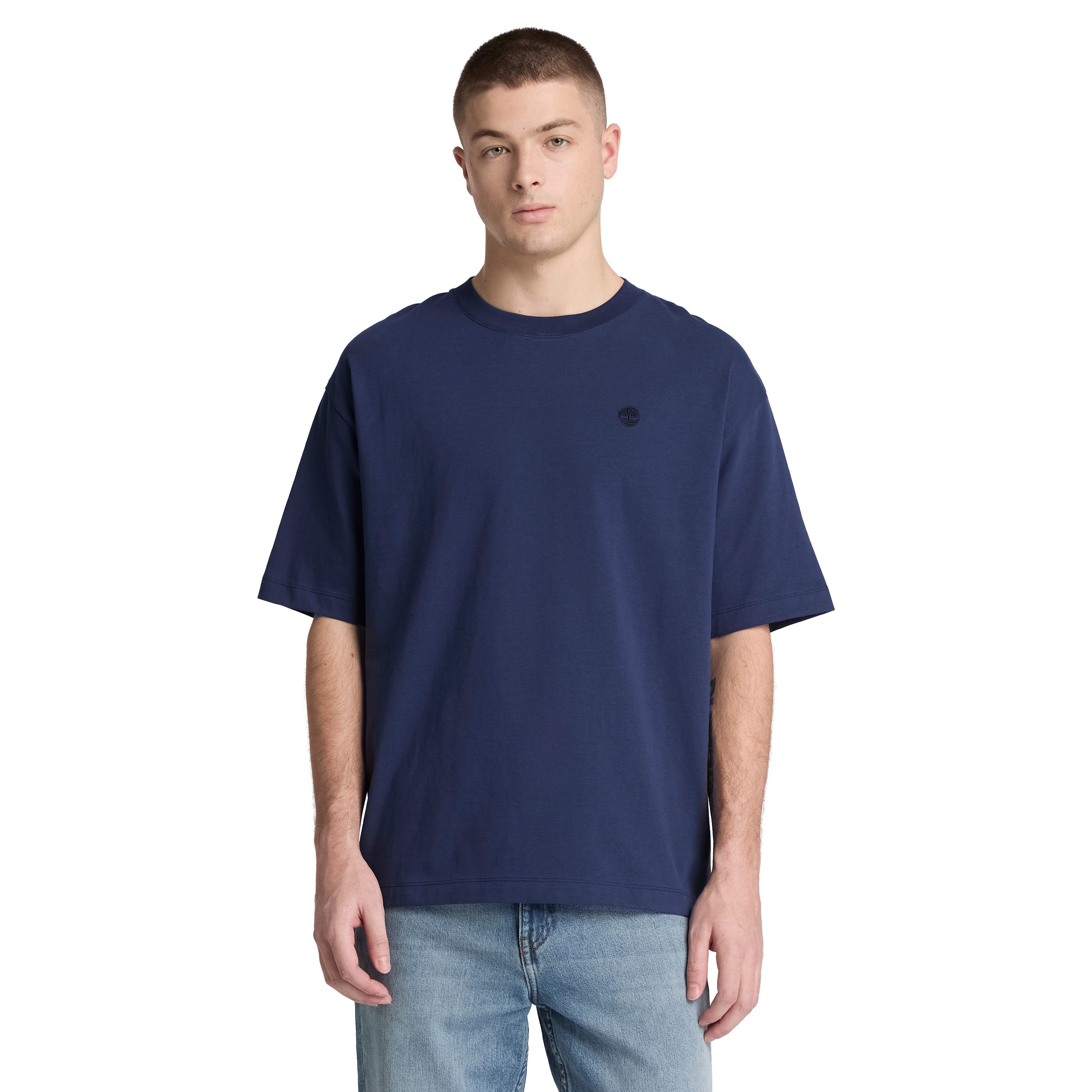 Timberland T-Shirt DUNSTAN RIVER - SS Tee (Relaxed) mit Rundhalsausschnitt, aus Baumwolle, Kurzarm, normale Länge