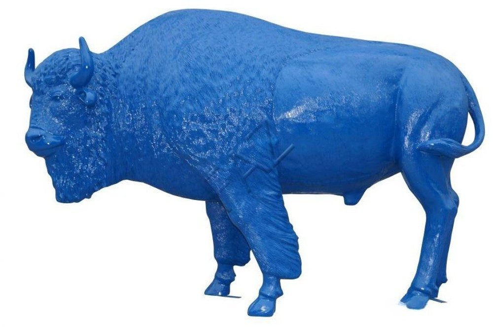 JVmoebel Dekoobjekt Büffel Statue aus Kunststein in natürlicher Farbgebung, Made in Europa