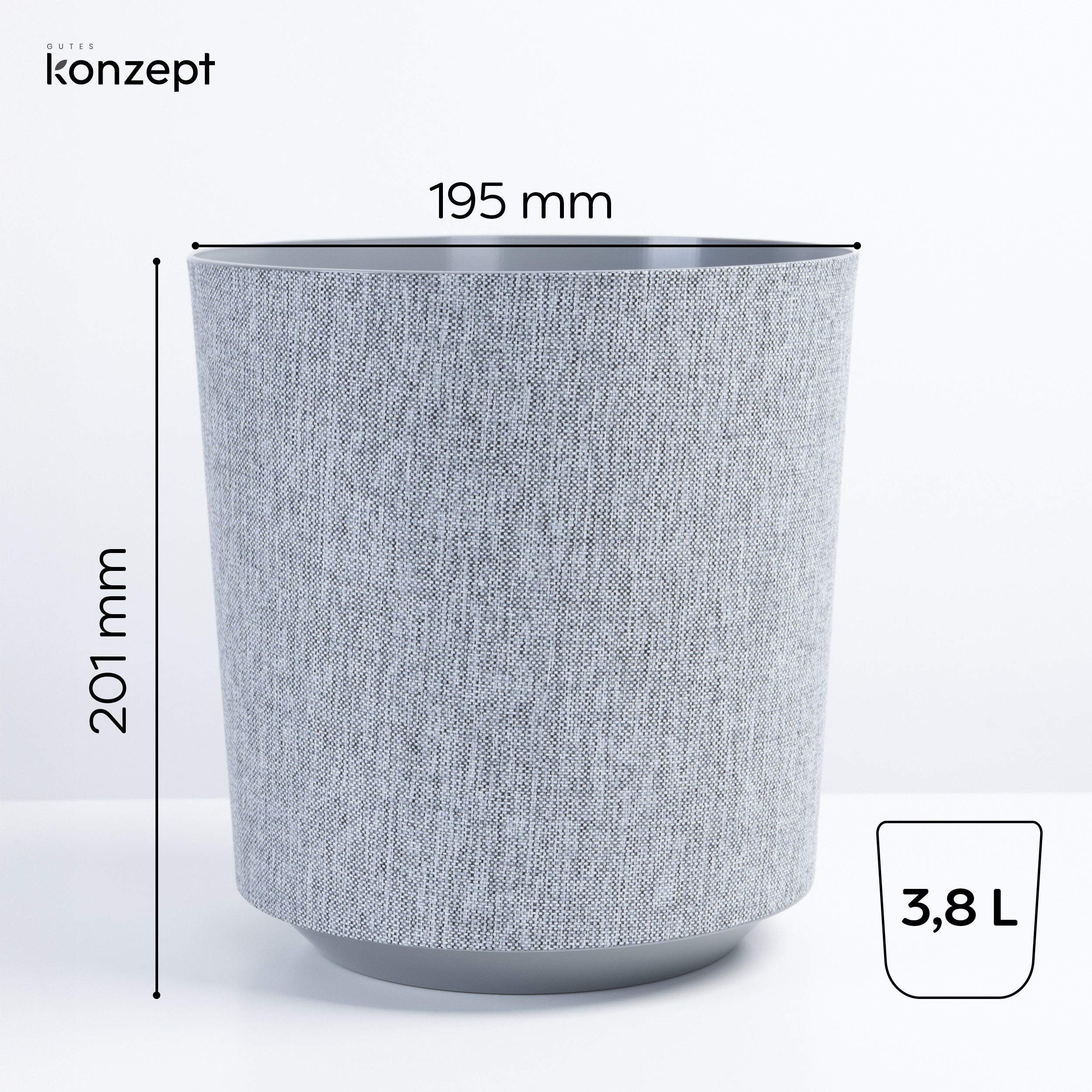 KONZEPT Blumentopf Pflanztopf in Textil-Optik (1 günstig online kaufen