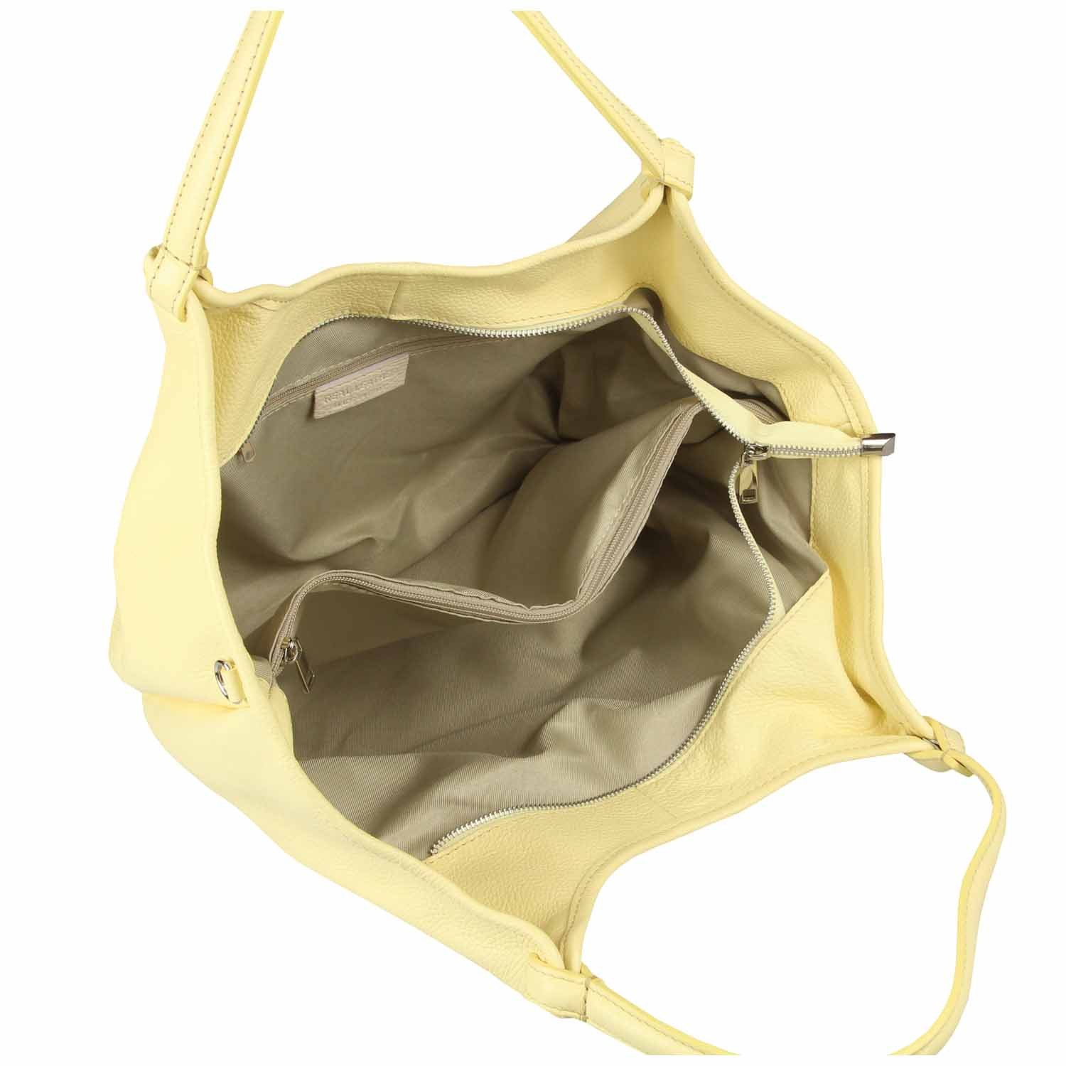 ITALYSHOP24 Shopper Made in Italy Damen Leder Tasche Tote Bag Business Handtasche Freizeit, Schultertasche Crossbody Beuteltasche Henkeltasche Ledertasche DIN-A4