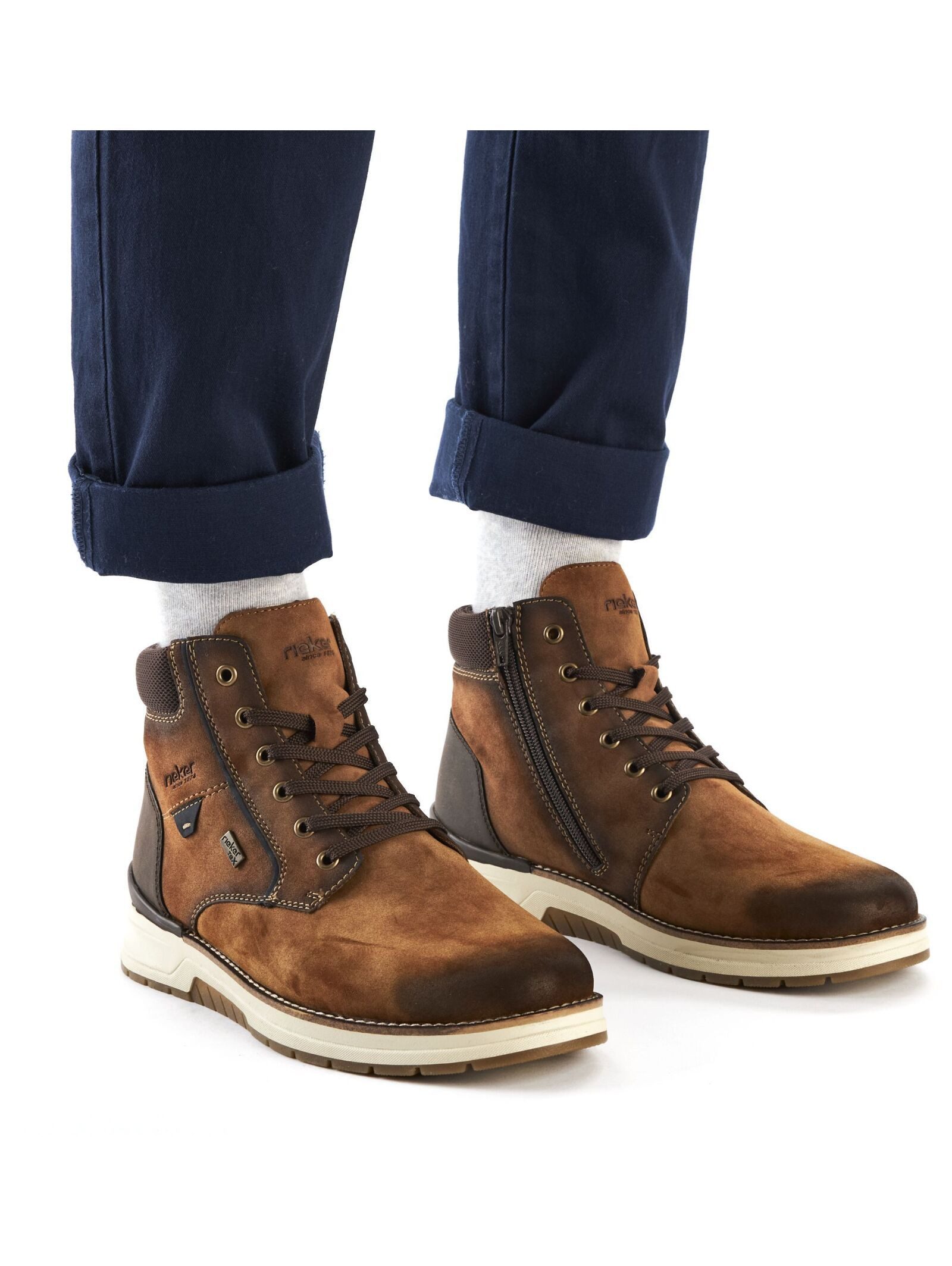 Rieker Rieker Stiefelette Lederimitat/Textil Schnürstiefelette