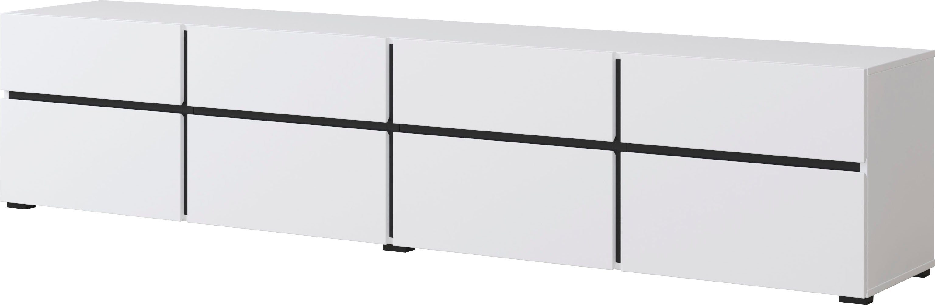 INOSIGN Lowboard Cross, moderne grifflose TV-Kommode,4 Klappen/4 Schubkäste günstig online kaufen