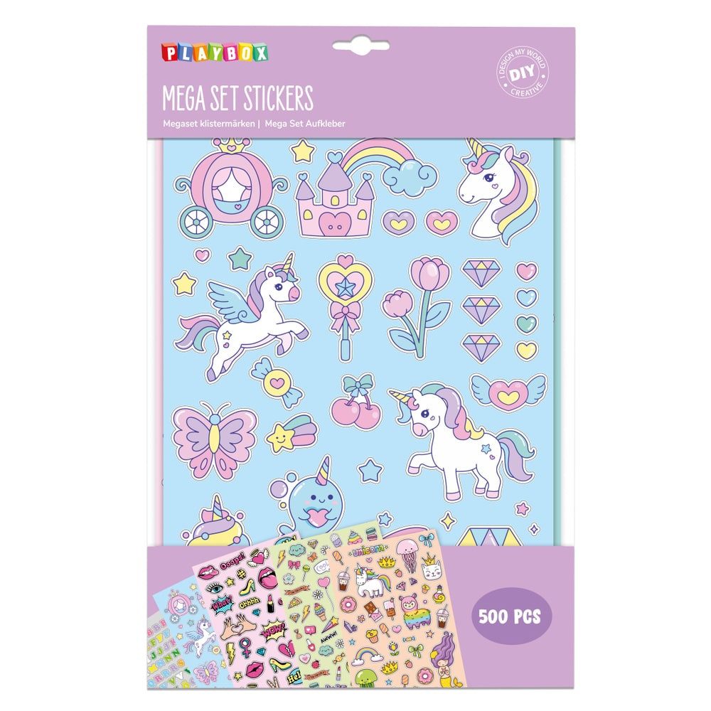 Playbox Sticker Mega Set - Einhorn Stickers - ca. 500 Stück
