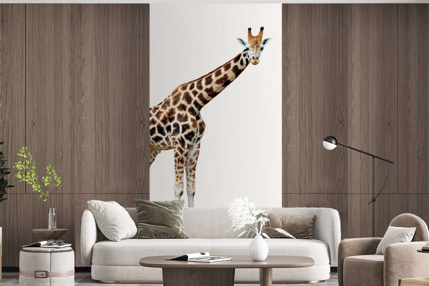 MuchoWow Fototapete bedruckt, Giraffe St), für - Kinder Matt, - Hintergrund Küche, Vliestapete Wohnzimmer Mädchen, Weißer Fototapete - Schlafzimmer Junge (2 - - Tiere