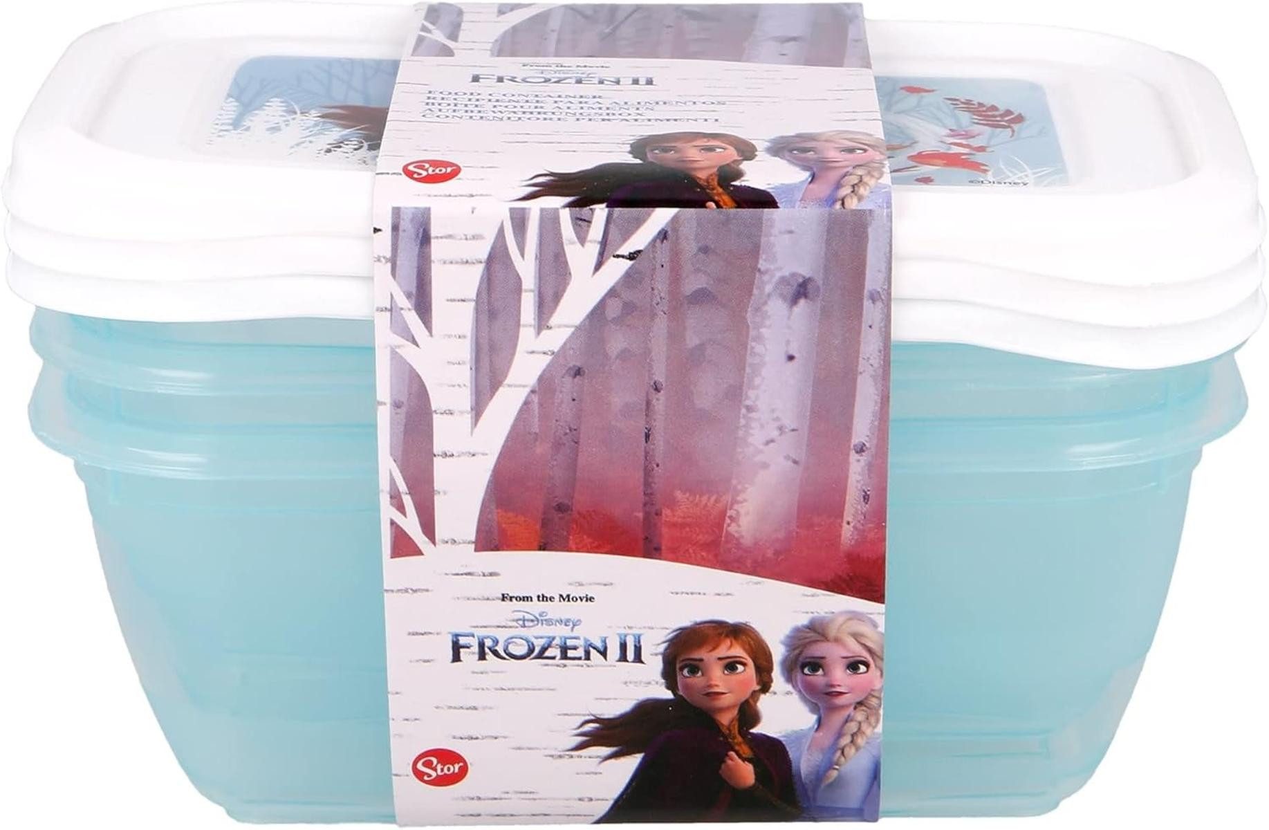 Disney Lunchbox Ланчбокси m.3 rechteckigen Deckeln Frozen Blue Forest Kunststoff bunt