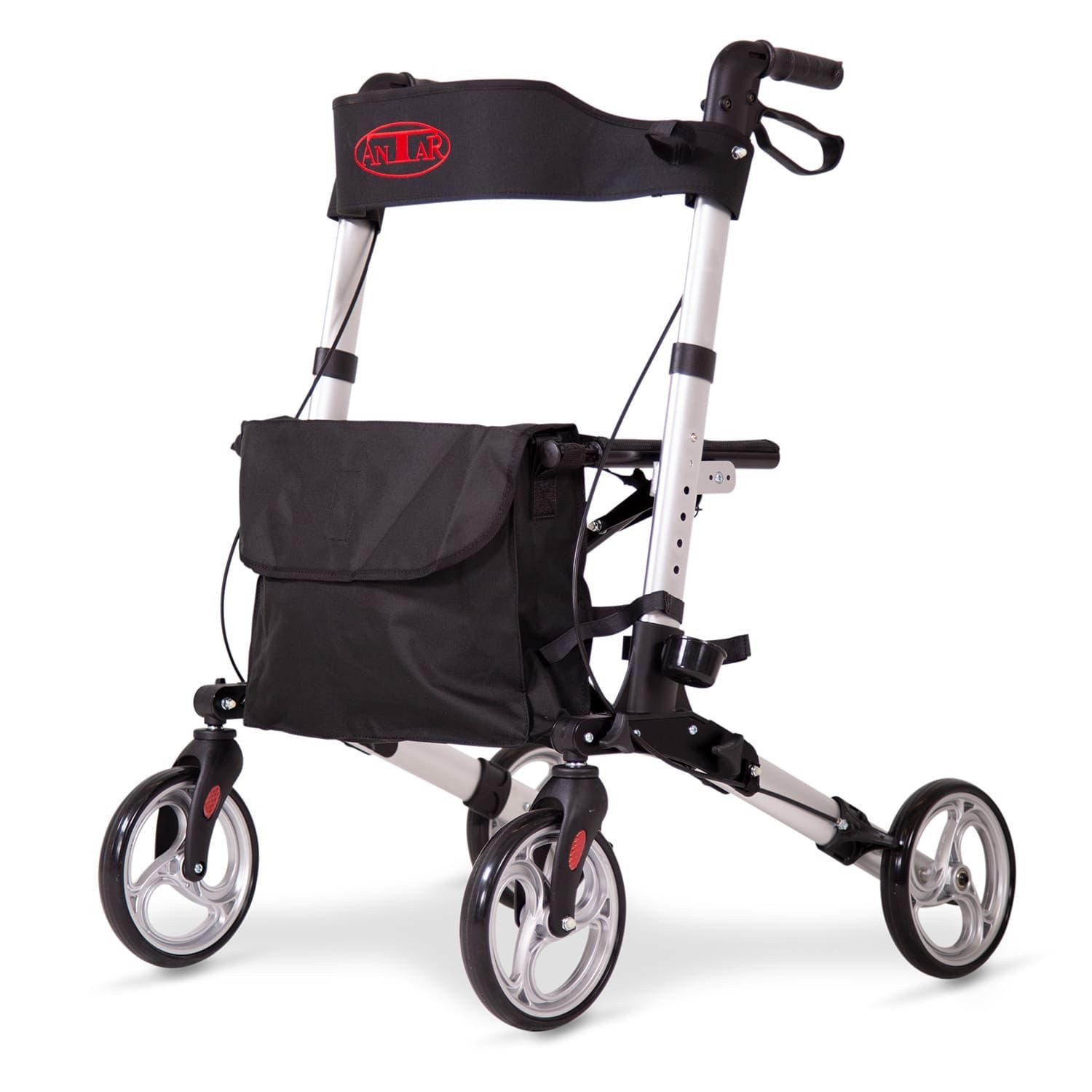 Antar Rollator Aluminium Vierrad »AT51006«, mit Stockhalter und Ankipphilfe