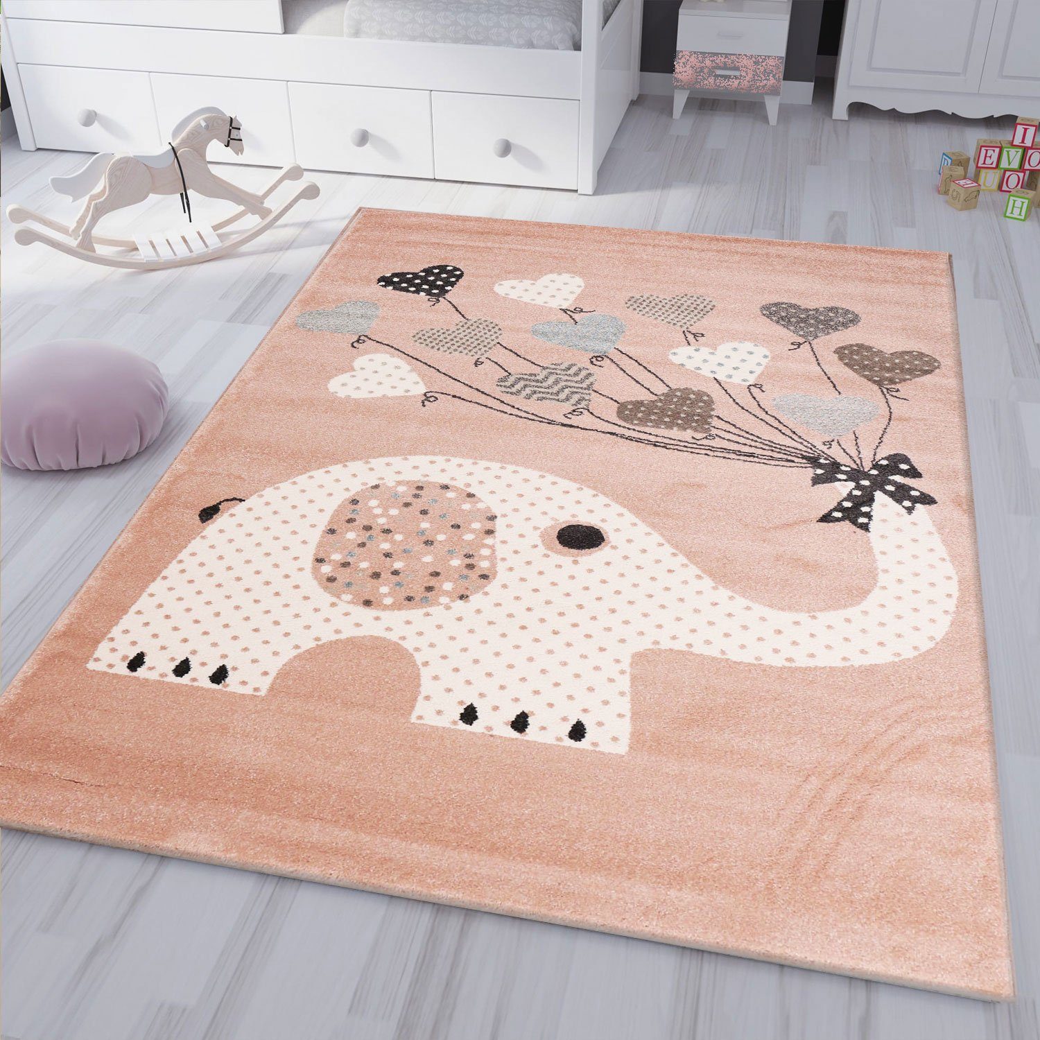 Vimoda Kinderteppich mit Ballons Elefant Tiere günstig online kaufen