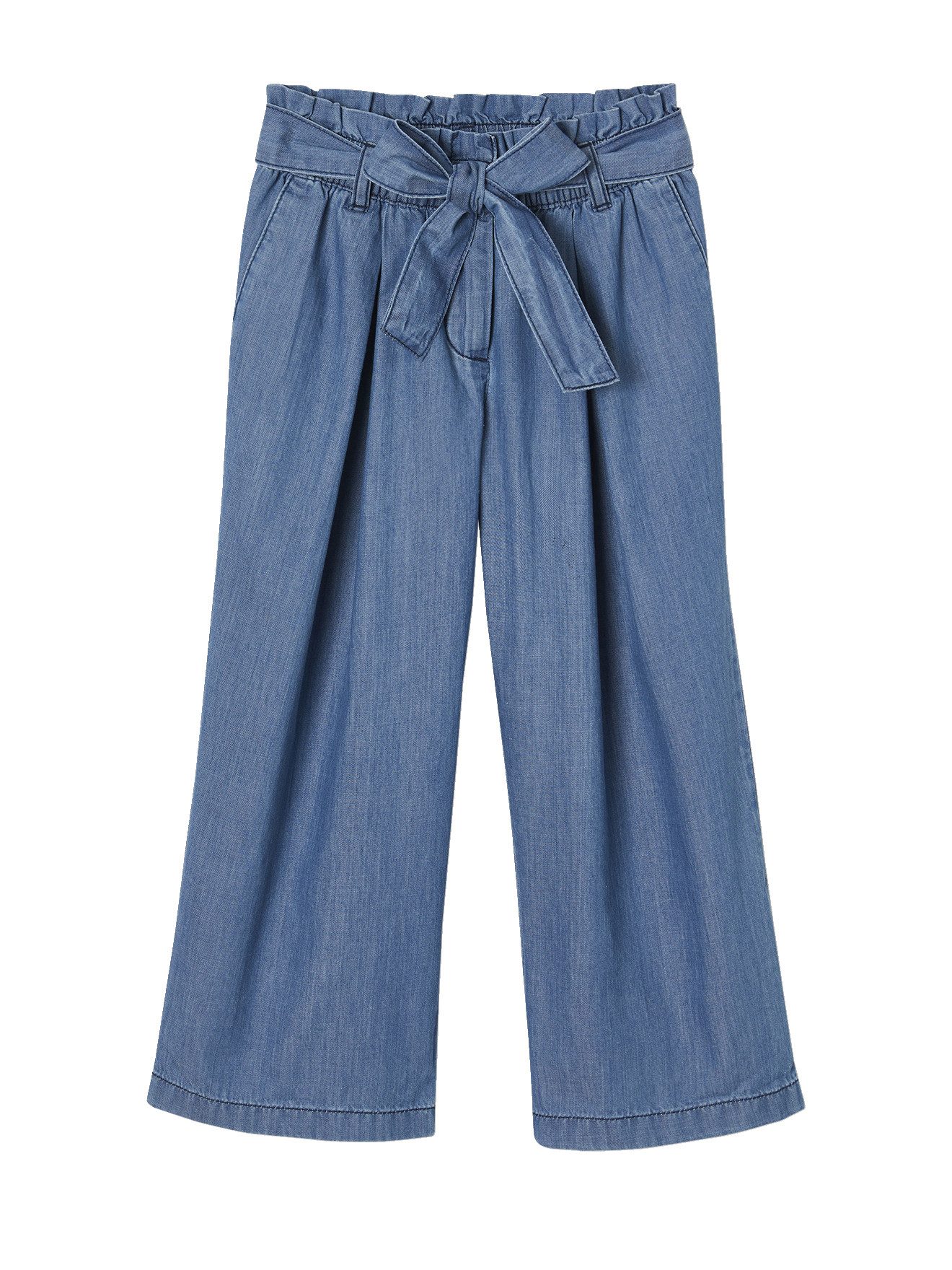 vertbaudet 3/4-Hose Mädchen Paperbag-Jeans, 3/4-Bein Bundweite verstellbar