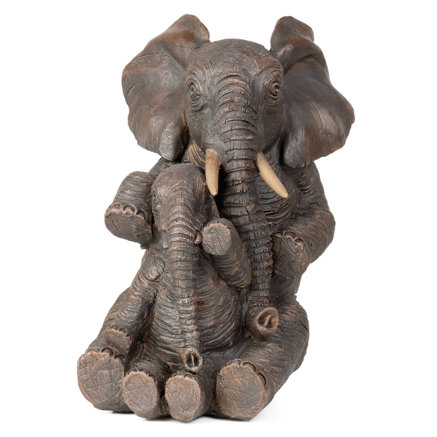 Polyresin Polyresin, in sitz Deko-Figur aus Armen Dekoelement Figuren Elefantenbaby Dekofigur Mutter den Moritz Dekofigur Dekoration aus bei