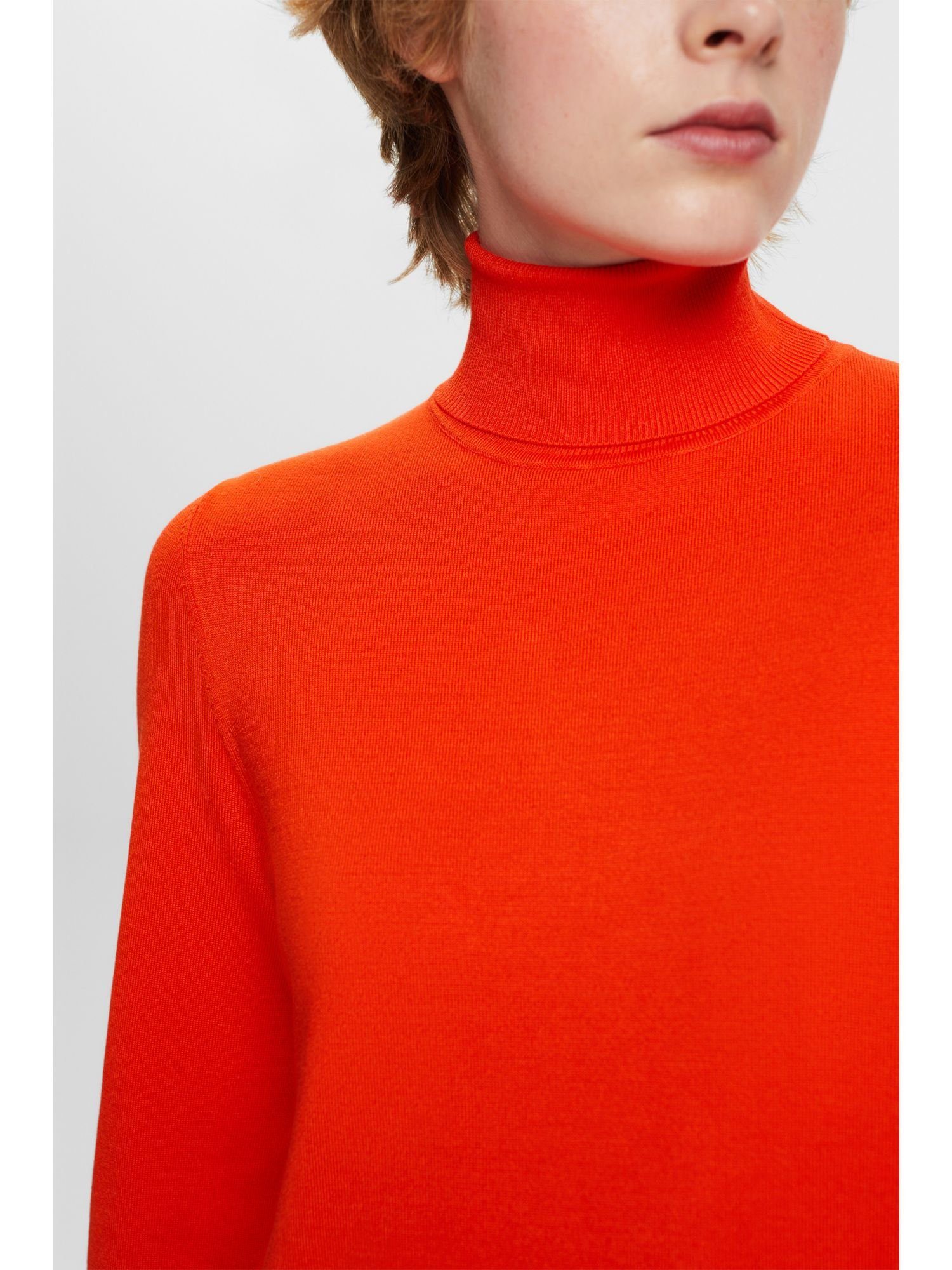 ECOVERO™ LENZING™ Basic-Rollkragenpullover, ORANGE Collection Esprit BRIGHT Rollkragenpullover