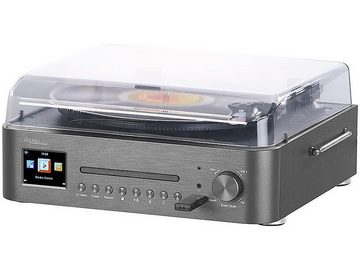 auvisio Musikanlage MHX-630 Plattenspieler/Digitalisierer Plattenspieler (Bluetooth, DLNA, WLAN, klassischen UKW-Empfang, Entferneung von Rauschen oder Knackser)
