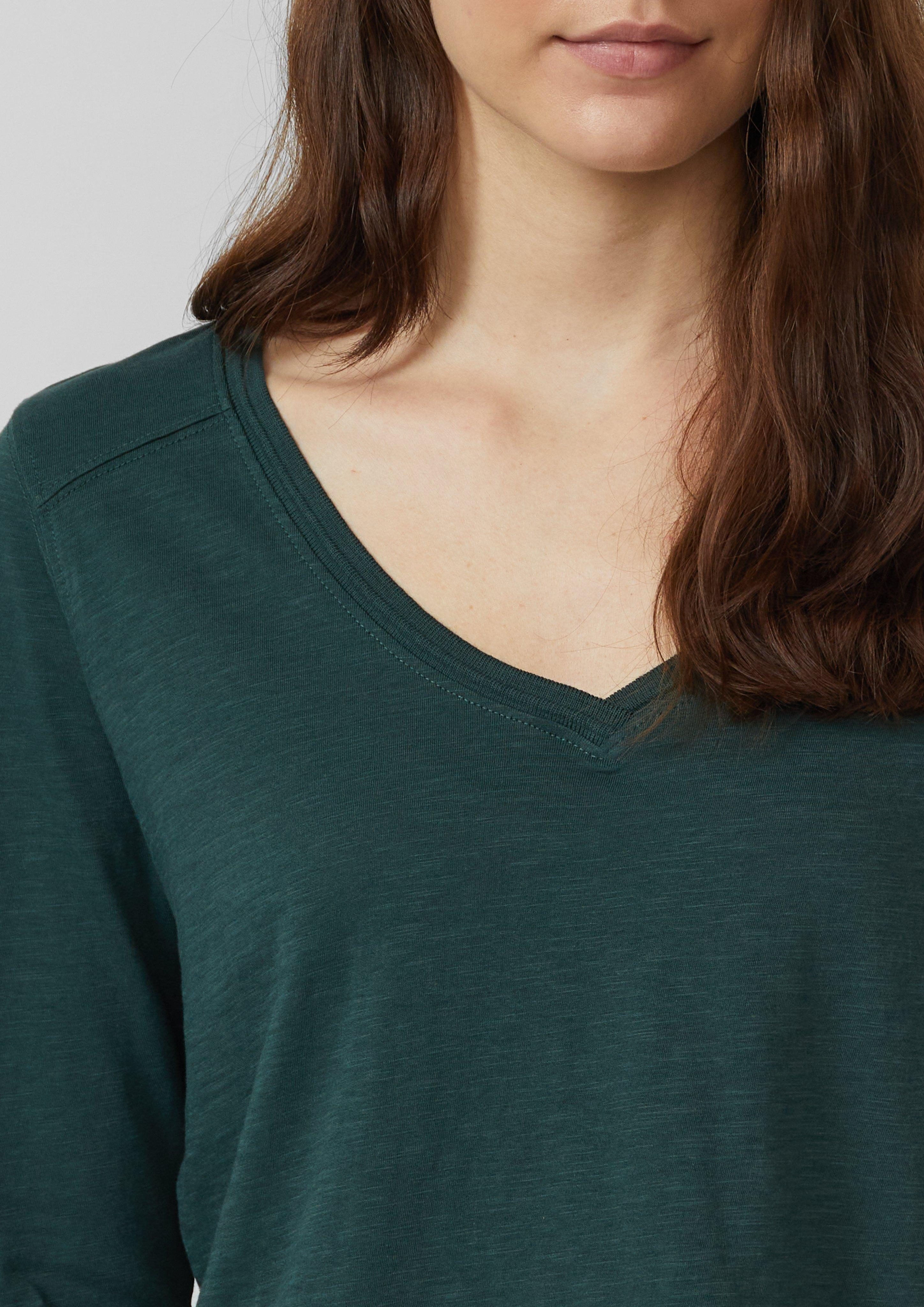 s.Oliver 3/4-Arm-Shirt 3/4-Armshirt aus Baumwoll-Flammgarn mit günstig online kaufen