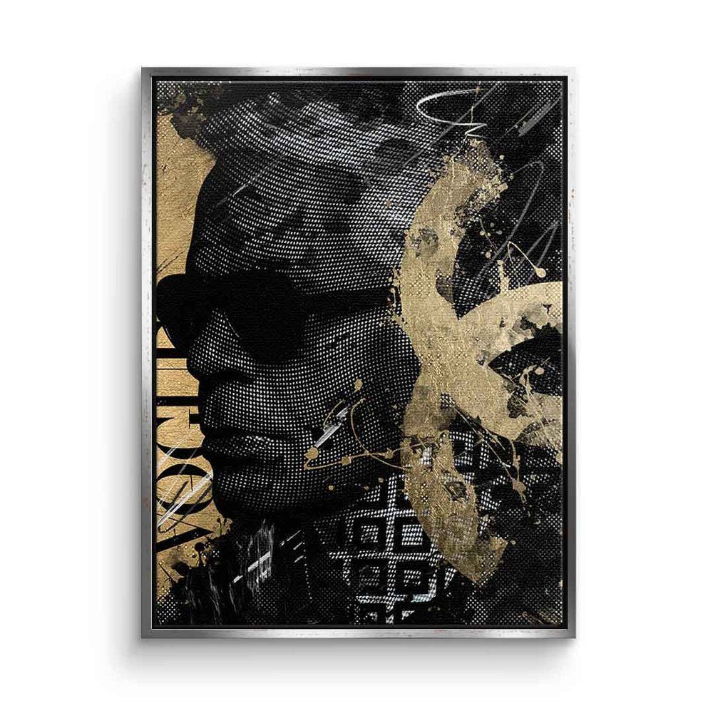 DOTCOMCANVAS® Leinwandbild Luxury Karl, Leinwandbild Luxury Karl Lagerfeld schwarz gold Vogue Portrait edel