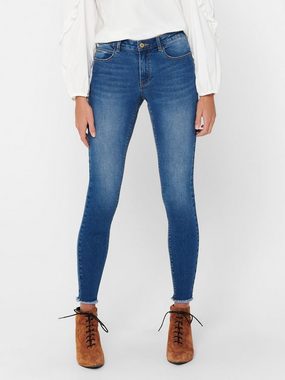 JACQUELINE de YONG Skinny-fit-Jeans Skinny Fit Jeans Ankle Cut JDYSONJA Stretch Hose mit Fransen (1-tlg) 3382 in Blau