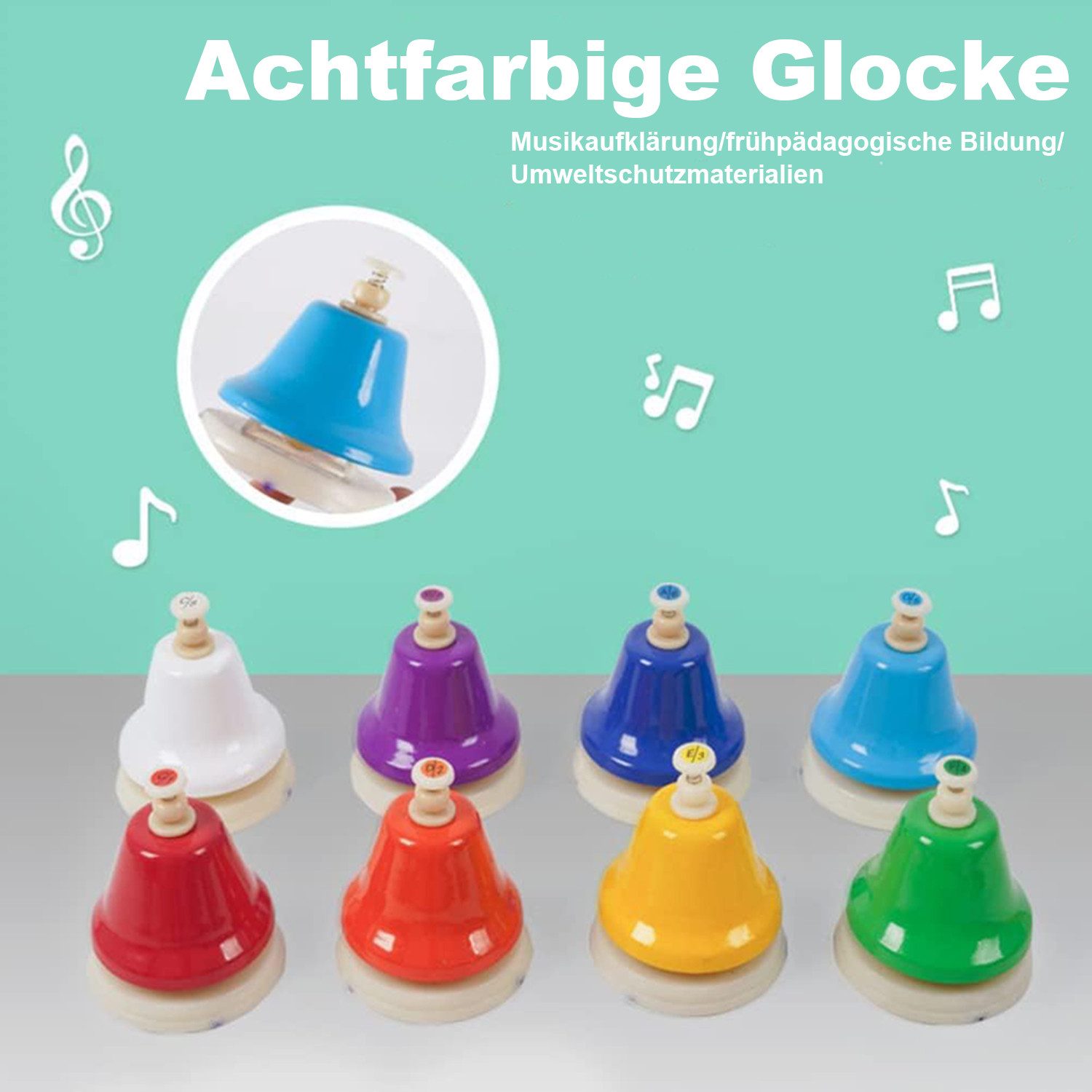 MODFU Spielzeug-Musikinstrument 8 Stück Tischglocken Lernspielzeug Musikins günstig online kaufen