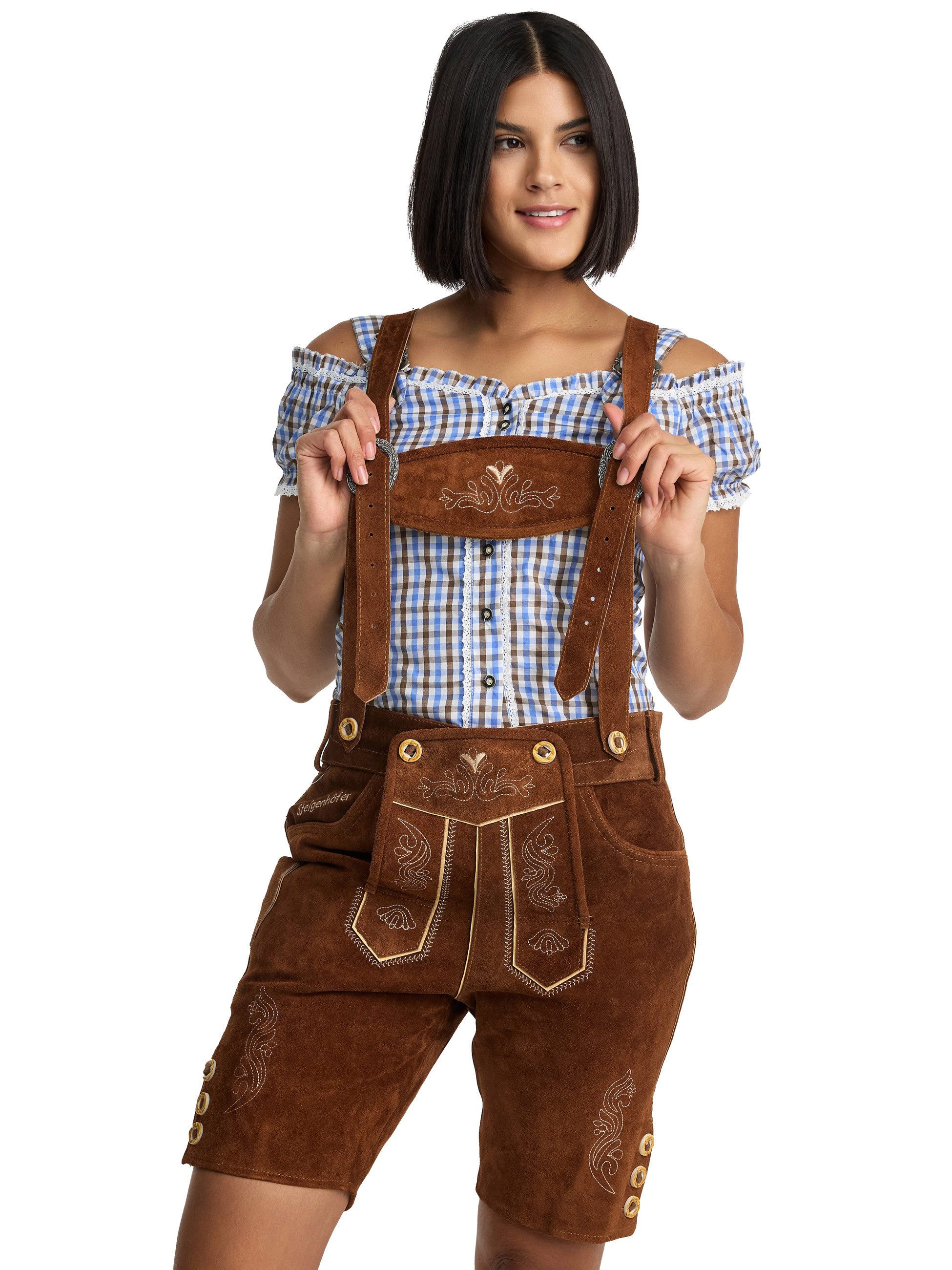 Steigenhöfer Manufaktur Trachtenlederhose Damenlederhose Shorts bequeme günstig online kaufen