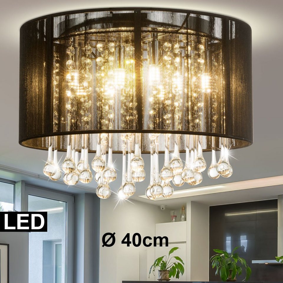 Luxus LED Decken Lampe Glas Hänge Beleuchtung Ess Zimmer Pendel Strahler Leuchte
