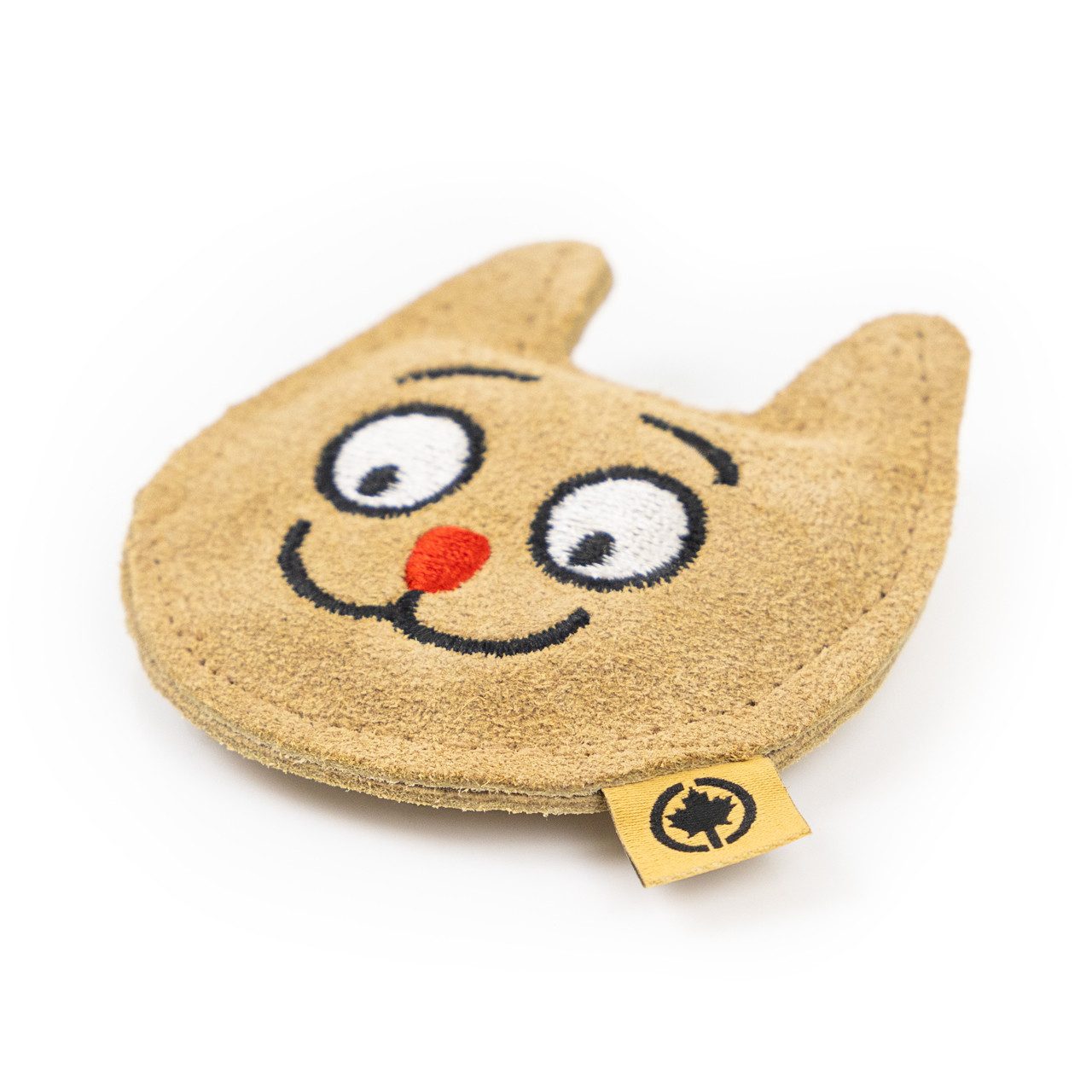Canadian Cat Company Tier-Intelligenzspielzeug Katzenspielzeug Duft-Kissen aus Leder mit Katzenminze, Katzenkopf