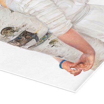 Posterlounge Poster Carl Larsson, Lisbeth am Birkenstamm, Wohnzimmer Skandinavisch Malerei