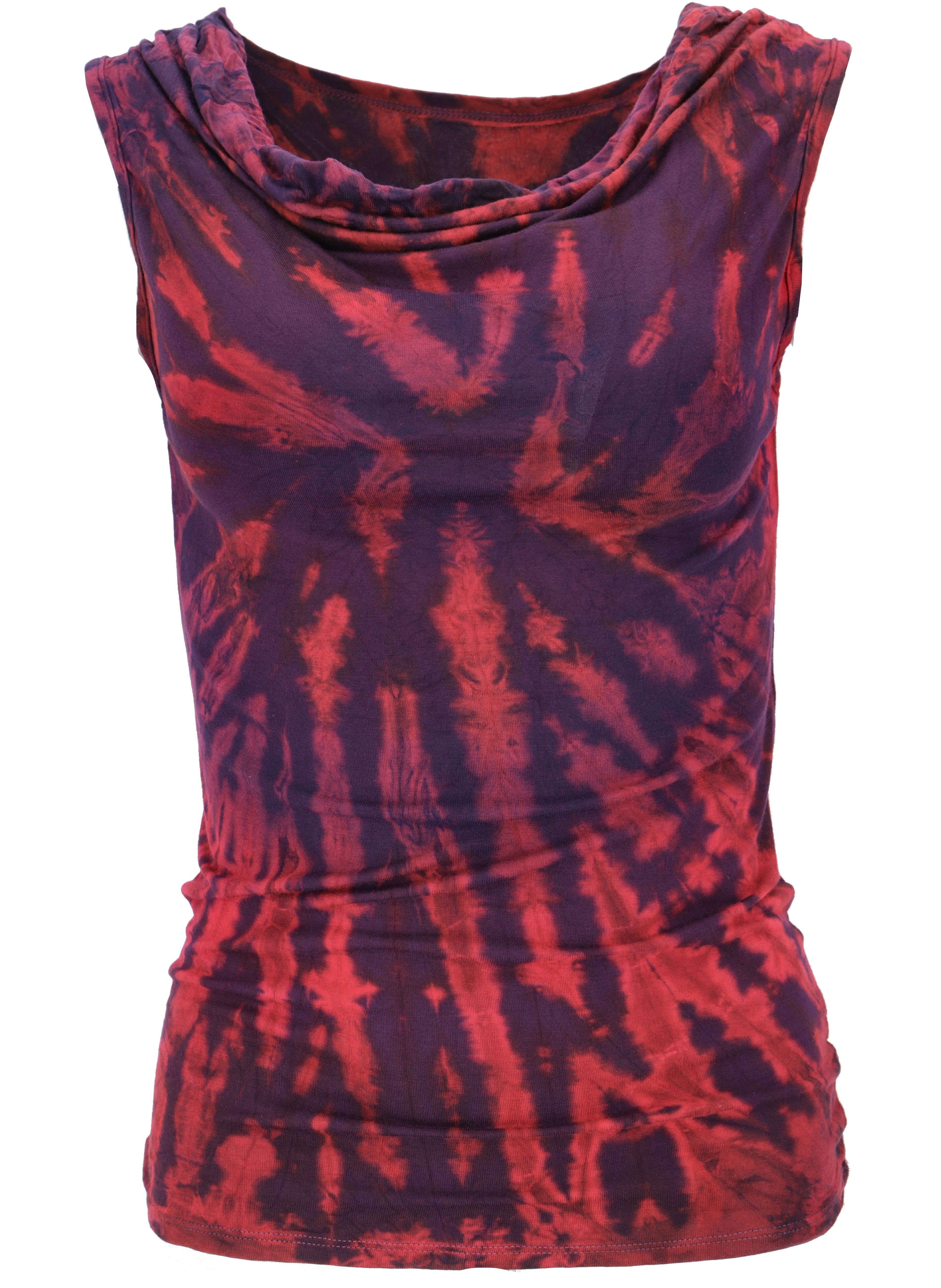 Guru-Shop T-Shirt Batik Top, Unikat Tie Dye Top mit.. Festival, Ethno Style, Hippie, alternative Bekleidung
