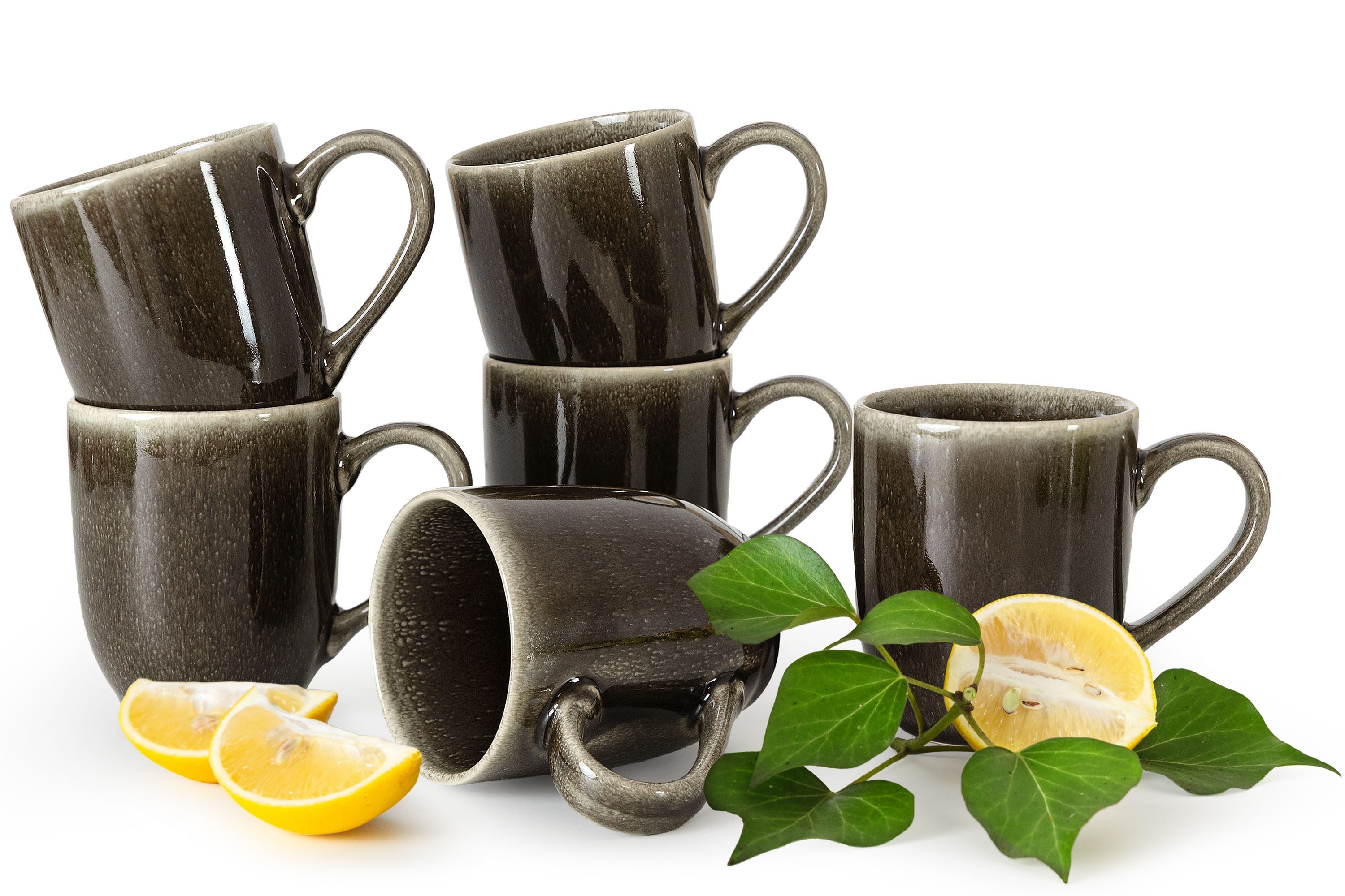 Ritzenhoff & Breker Tasse RITZENHOFF & BREKER EDA Tassen-Set, jedes Stück ein Unikat KONSIMO, 6-tlg., Steinzeug, spülmaschinengeeignet, mikrowellengeeignet, Reaktivglasur, modern