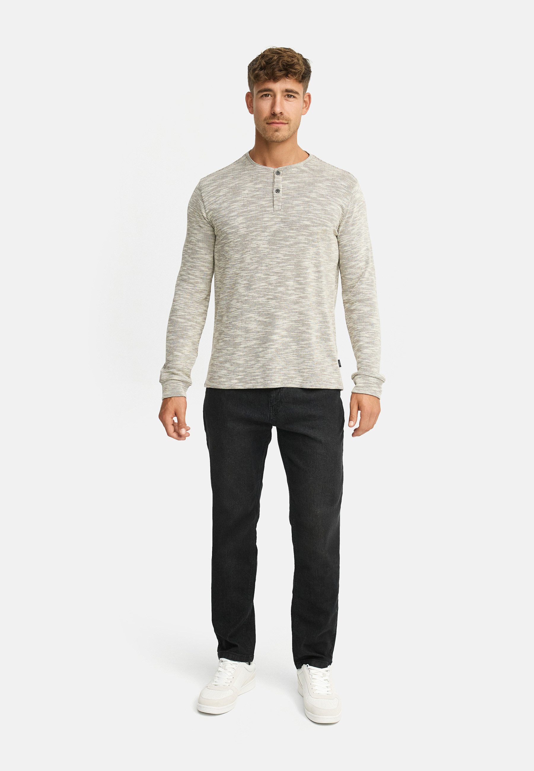 INDICODE Langarmshirt Herren INVitus Shirt Langarm Herrenshirt Strukturiertes Henleyshirt mit Knopfleiste – Bild 5 von 5