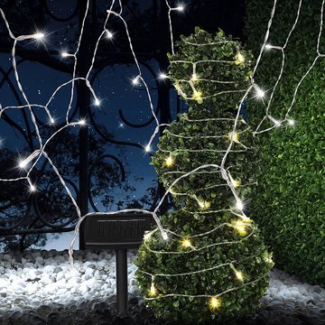 etc-shop Gartenleuchte, Leuchtmittel inklusive, LED Solar Lichterkette Aussen Erdspieß Solarlampe Garten