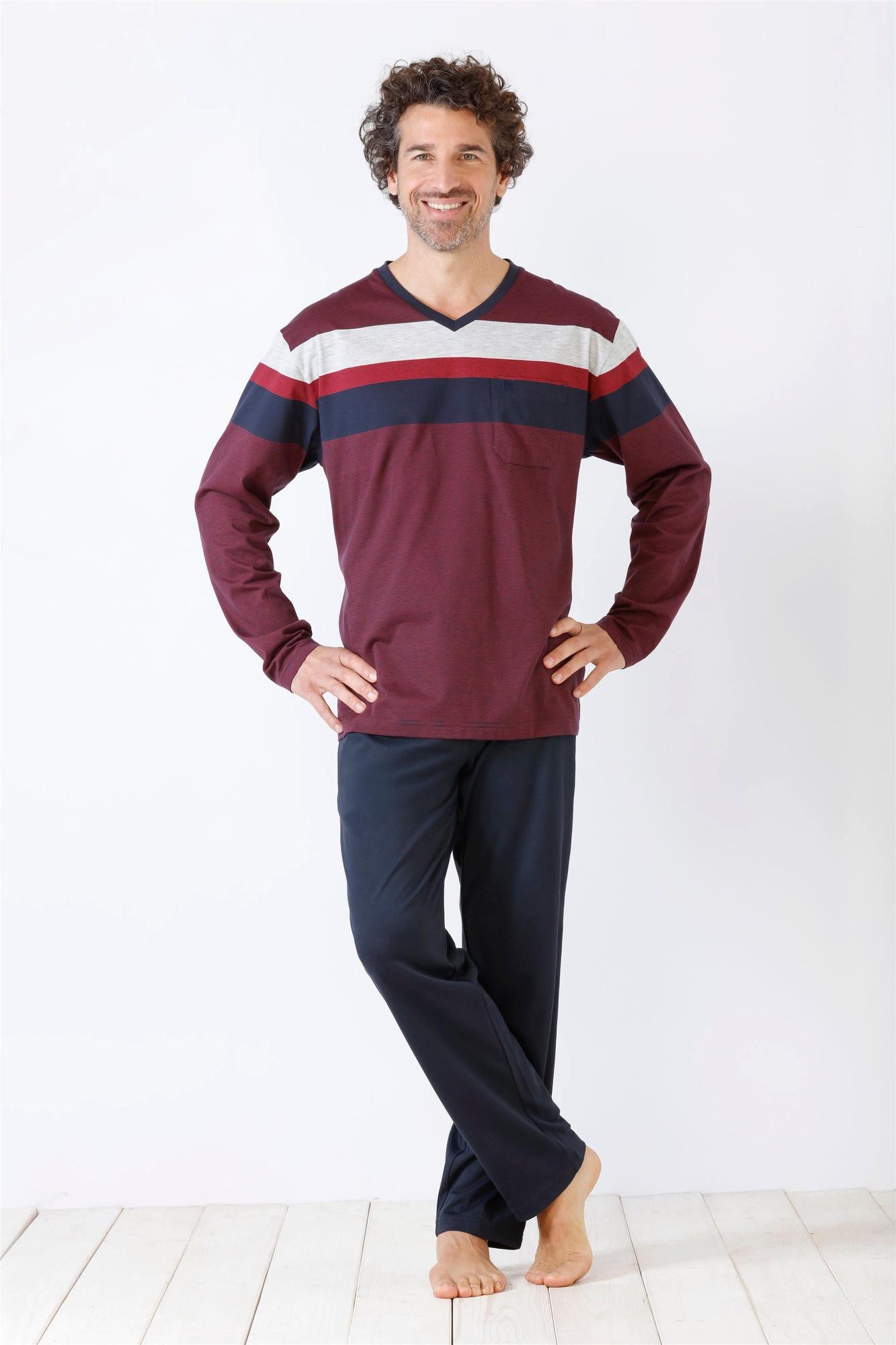 Hajo Schlafanzug Herren Schlafanzug Klima Komfort® DAS ORIGINAL Single Jers günstig online kaufen