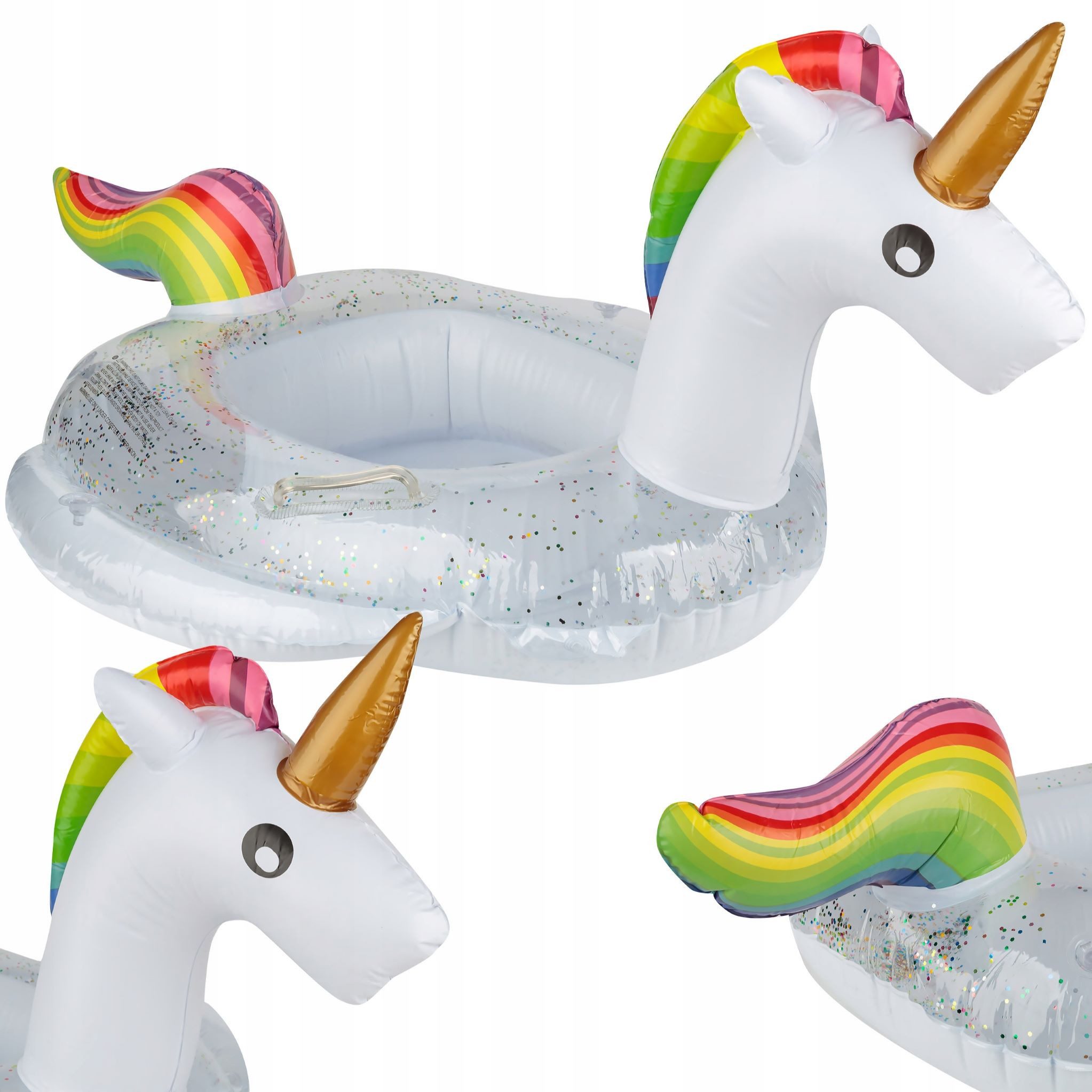 Festivalartikel Badeanzug Aufblasbarer Einhorn-Schwimmring mit Sitz für Kinder