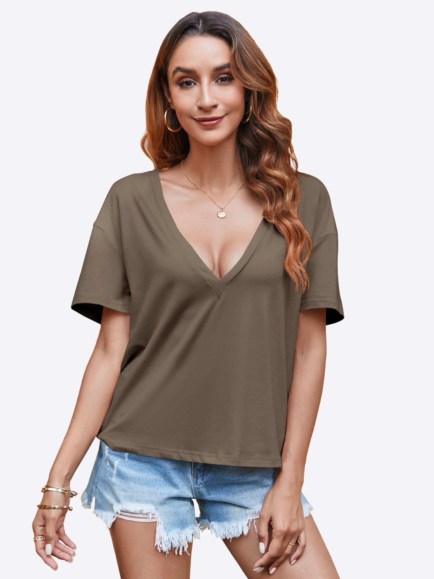 T-Shirt Damen Freizeit Kurzarmtop