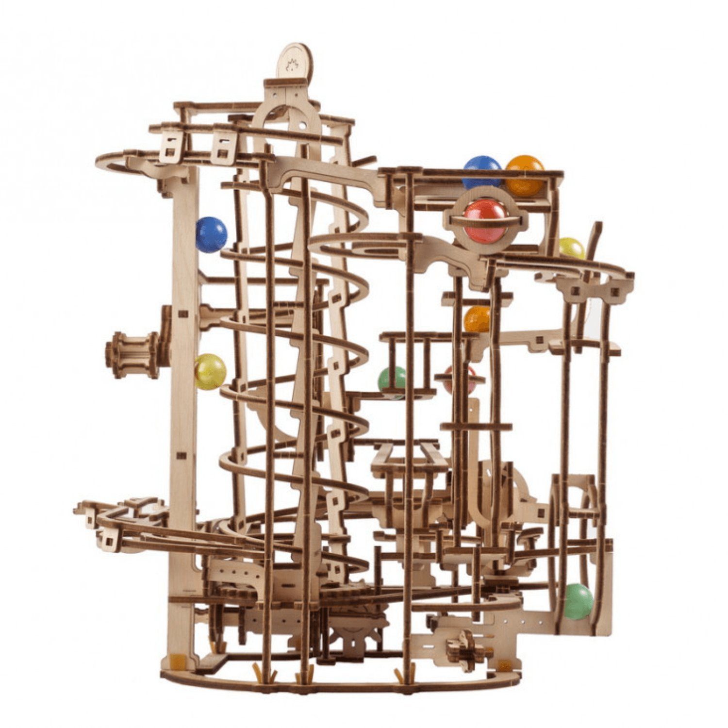 UGEARS Puzzle Ugears Murmelbahn mit Spiralaufzug Mechanisches Holzpuzzle, 266 Puzzleteile