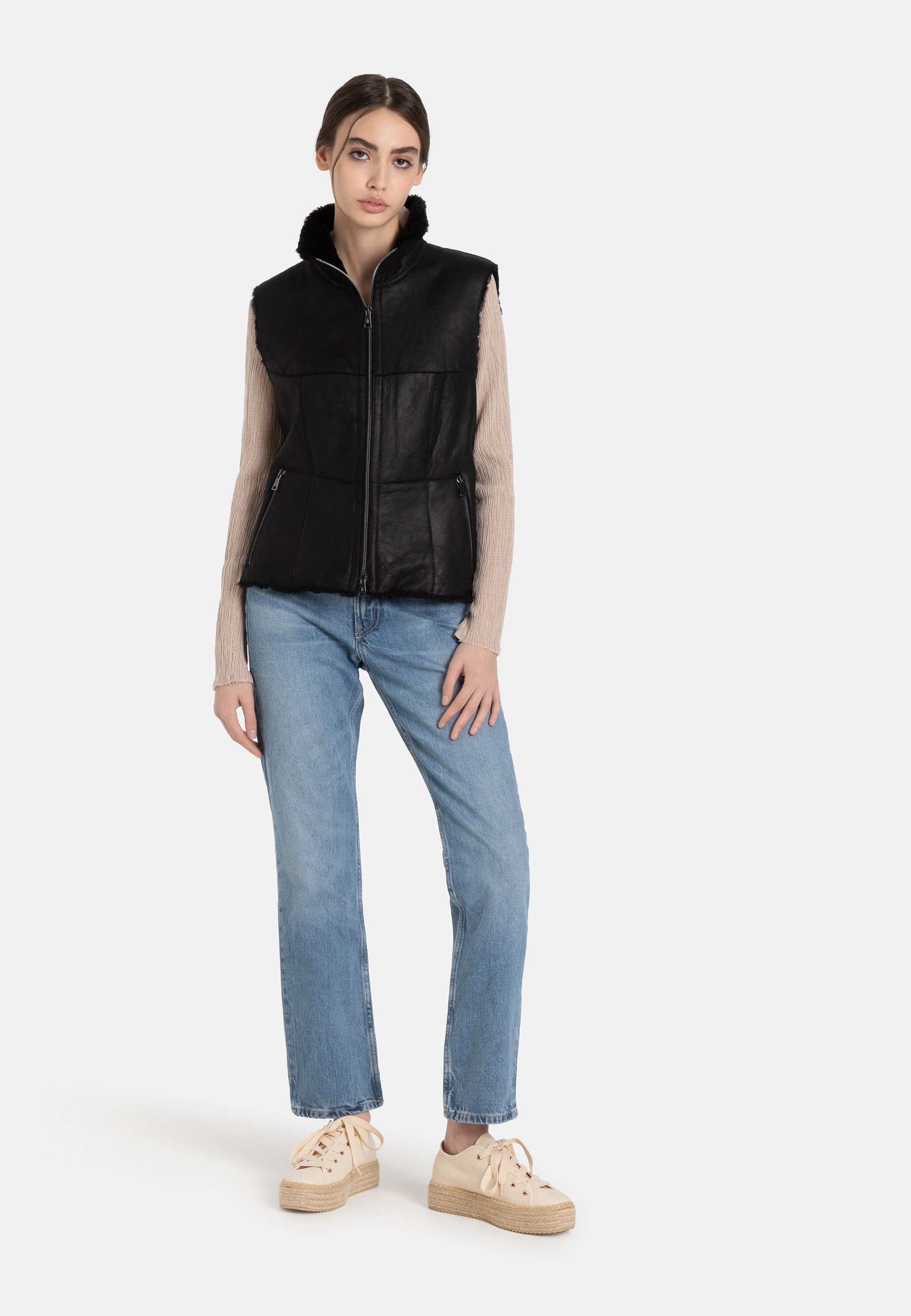 Werner Christ Horse Lederweste Kimberly mit echtem Lammfell günstig online kaufen