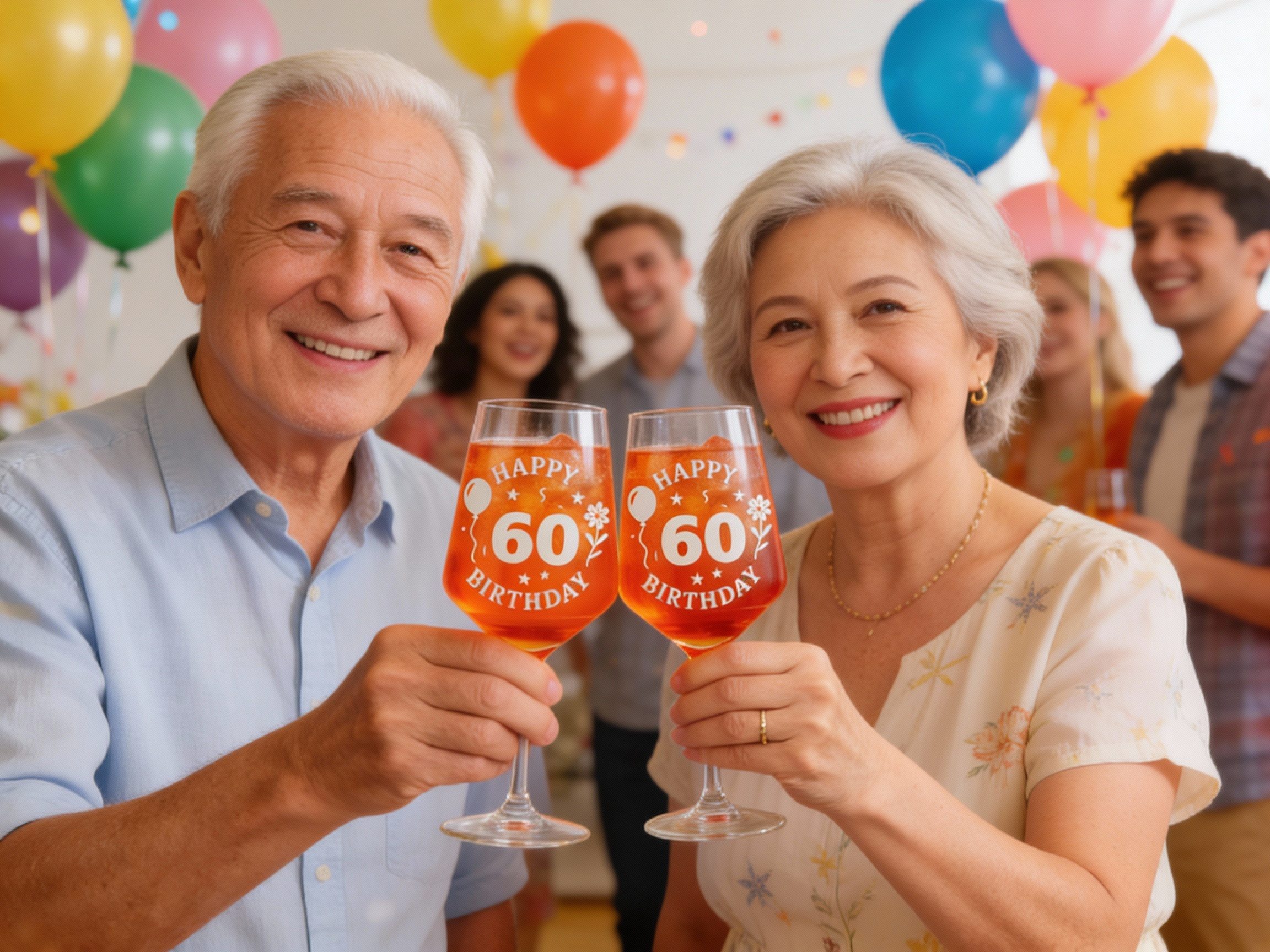 Valhalla Weinglas Gravur Happy Birthday 60 Geburtstag 350ml, 1-tlg., Glas, Atemberaubende Darstellung – Bild 4 von 5