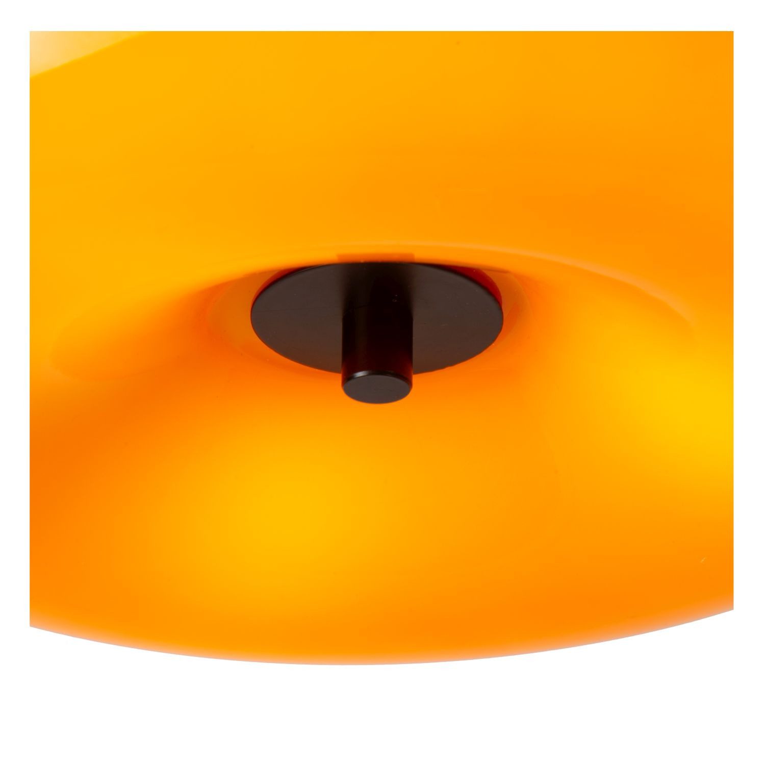 Licht-Erlebnisse Deckenleuchte ZARIN, ohne Leuchtmittel, Glas Metall D: 30 cm Schwarz Orange G9 3-flammig rund Retro Design