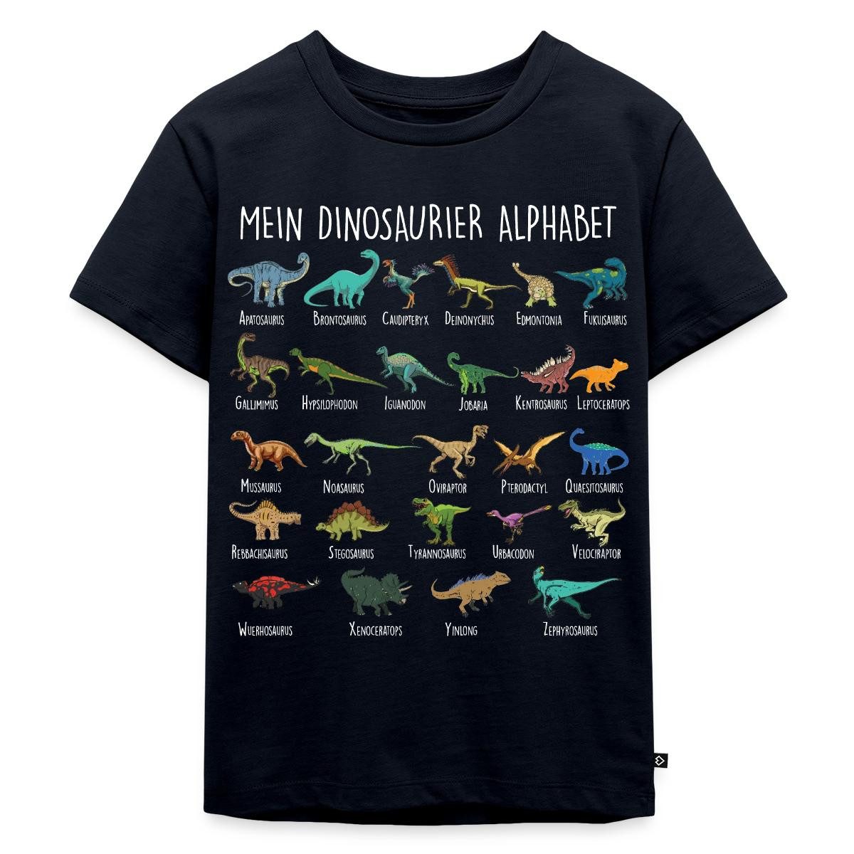 T-Shirt Dinosaurier Alphabet Einschulung Kinder Premium T-Shirt