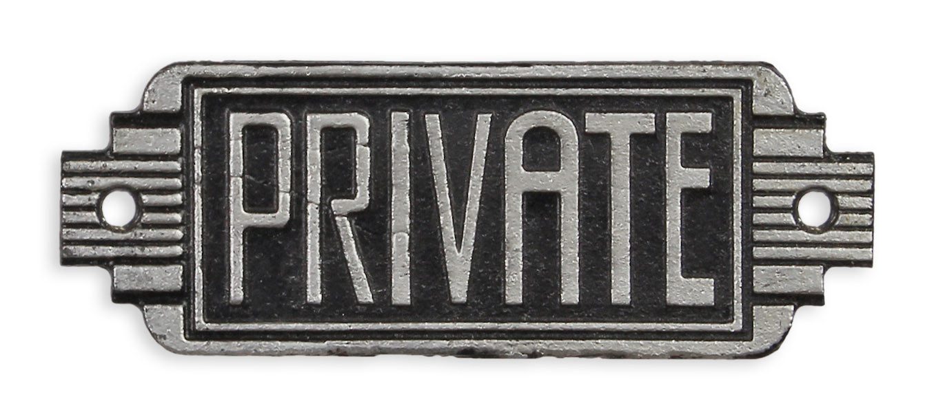 Aubaho Dekoobjekt Ein gusseisernes Art-Déco-Schild mit der Aufschrift „Privat“ Replikat