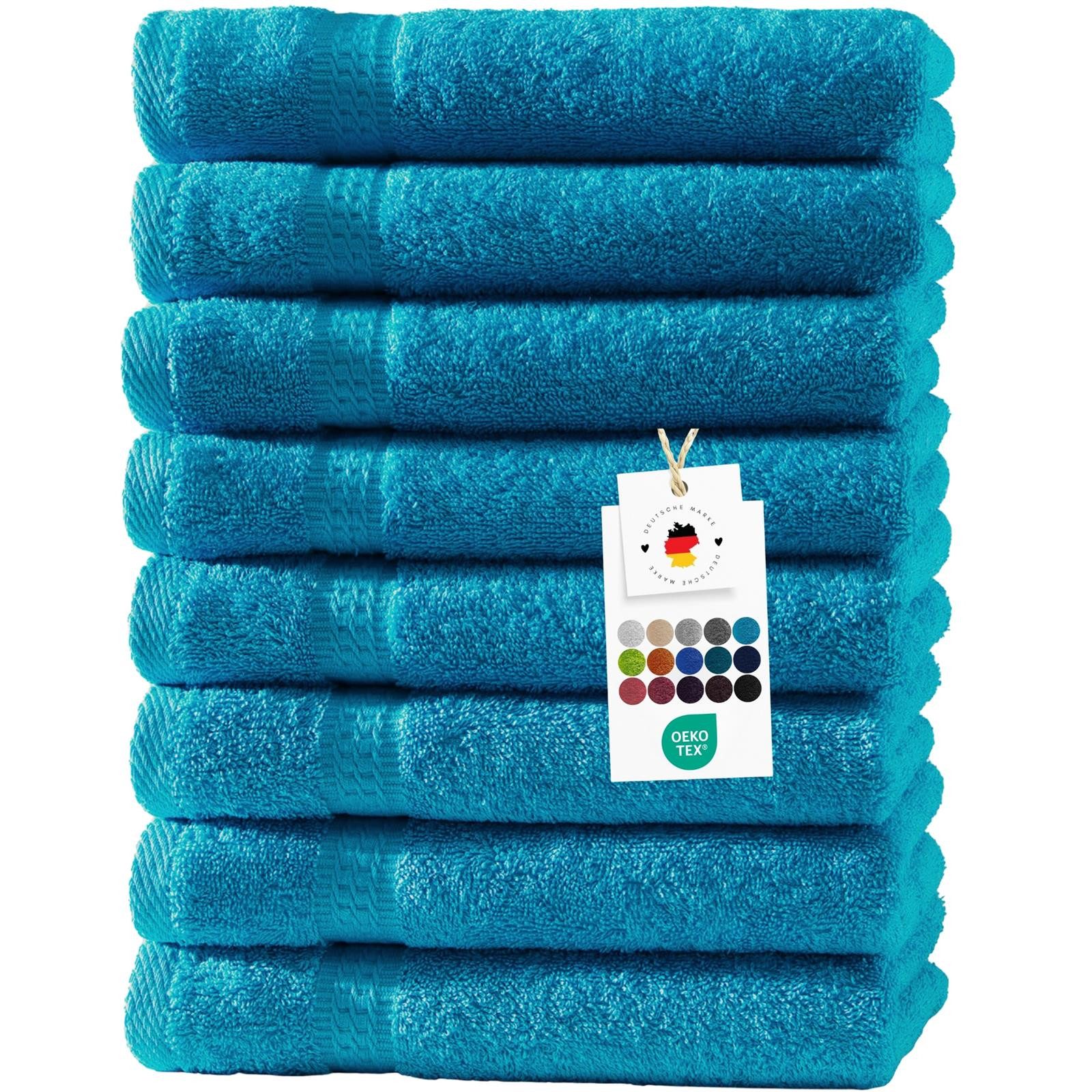 Carpe Sonno Gästehandtücher 30x50 cm 8x Gästetuch Set 100% Baumwolle Frottier Handtücher 500 g/m2, Frottier (Spar-Set, 8-St), Extra Soft & Weich, Saugfähig, Schwer, Atmungsaktiv, schnell trocknend