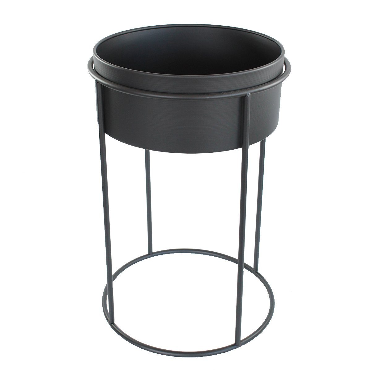 colourliving Blumenständer Blumenständer Metall 2er Set schwarz 32/42 cm Pflanzenständer, Pflanztöpfe entnehmbar