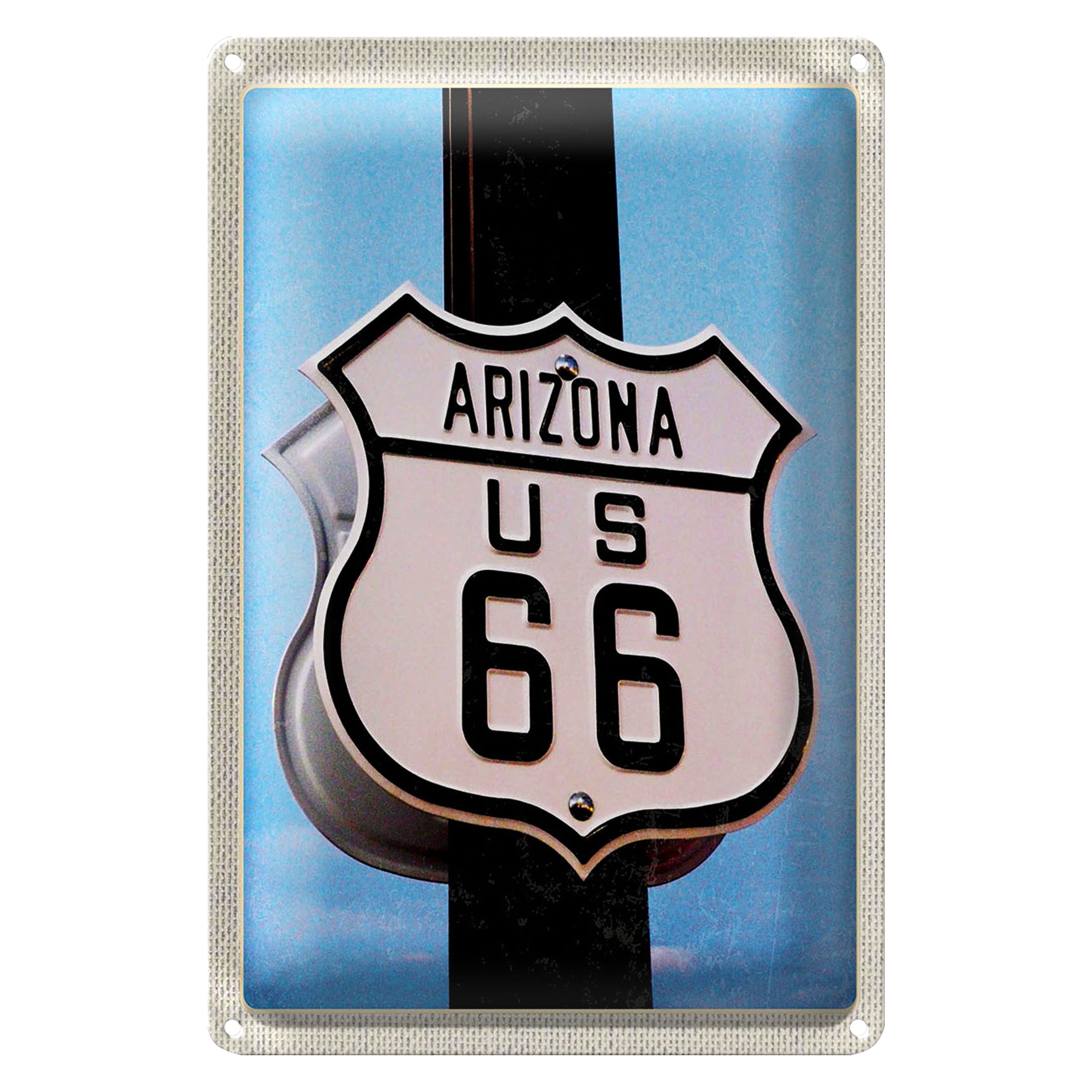 Roomando Metallschild Blechschild Reise 20x30cm Amerika USA Arizona Straße Route 66