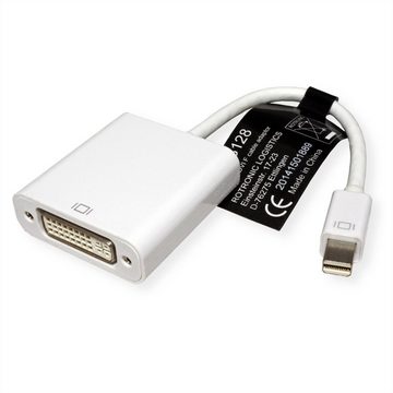 ROLINE Mini DisplayPort-DVI Adapter, Mini DP ST - DVI BU Audio- & Video-Adapter Mini DisplayPort Männlich (Stecker) zu DVI-D 24+1, Dual-Link Weiblich (Buchse), 10.0 cm