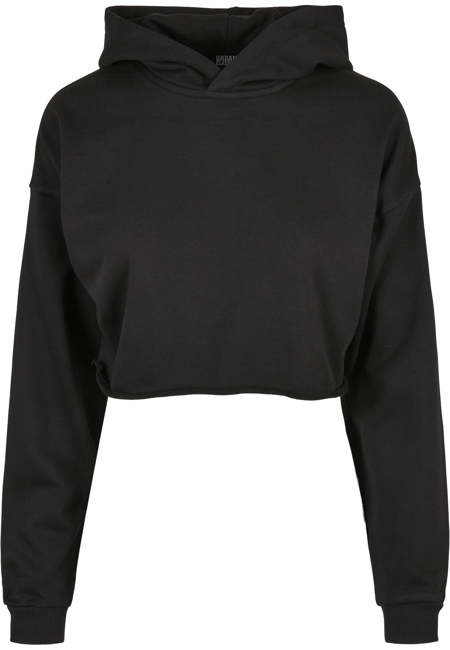 URBAN CLASSICS Kapuzenpullover Damen Ladies Oversized Cropped Hoody (1-tlg) black
